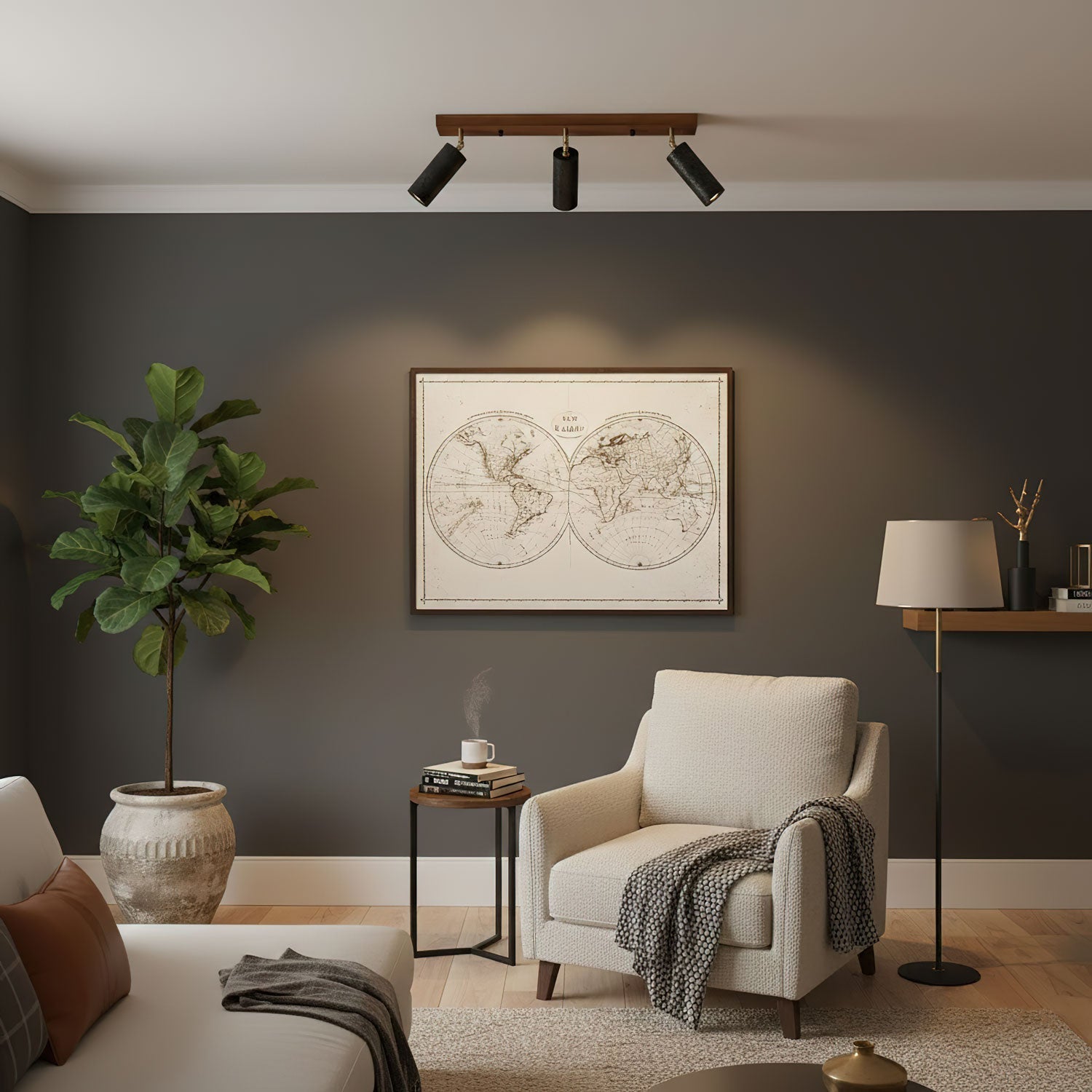 Volcanic Wood Trio Ceiling Spot Light