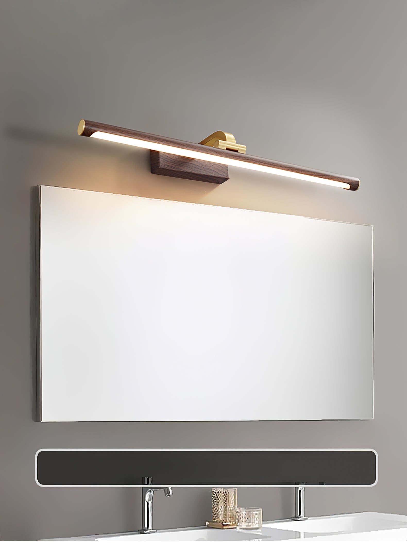 Walnut Color Linear LED Wall-mounted Light Wall Light