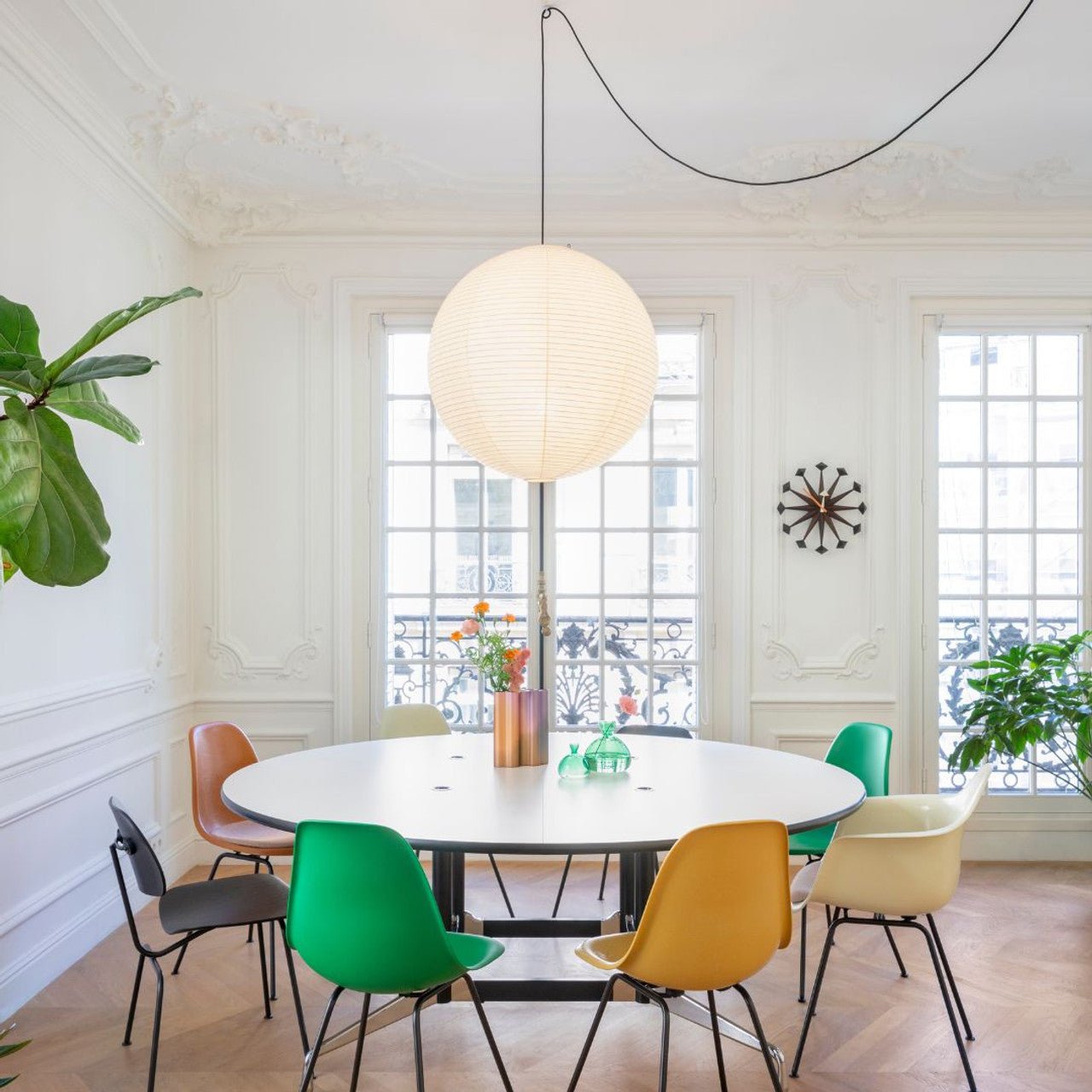 Akari a Round Swag Light Pendant Light