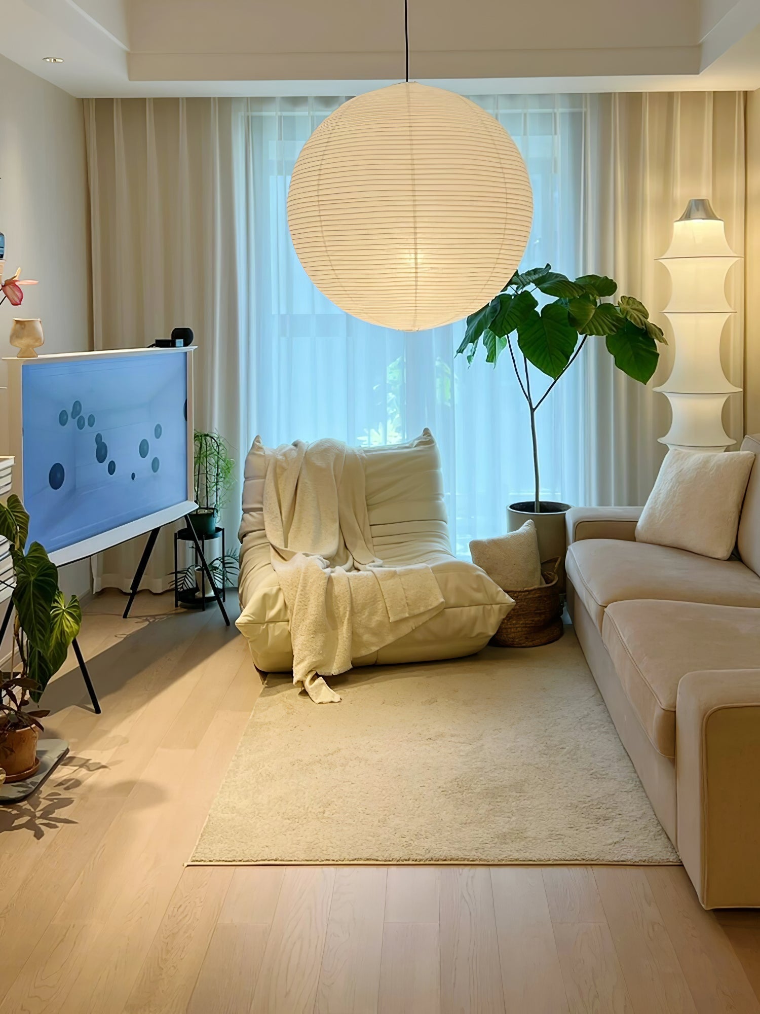 Akari a Round Swag Light Pendant Light