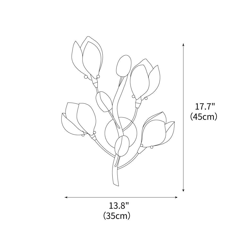 Porcelain Magnolia Wall Lamp 13.8