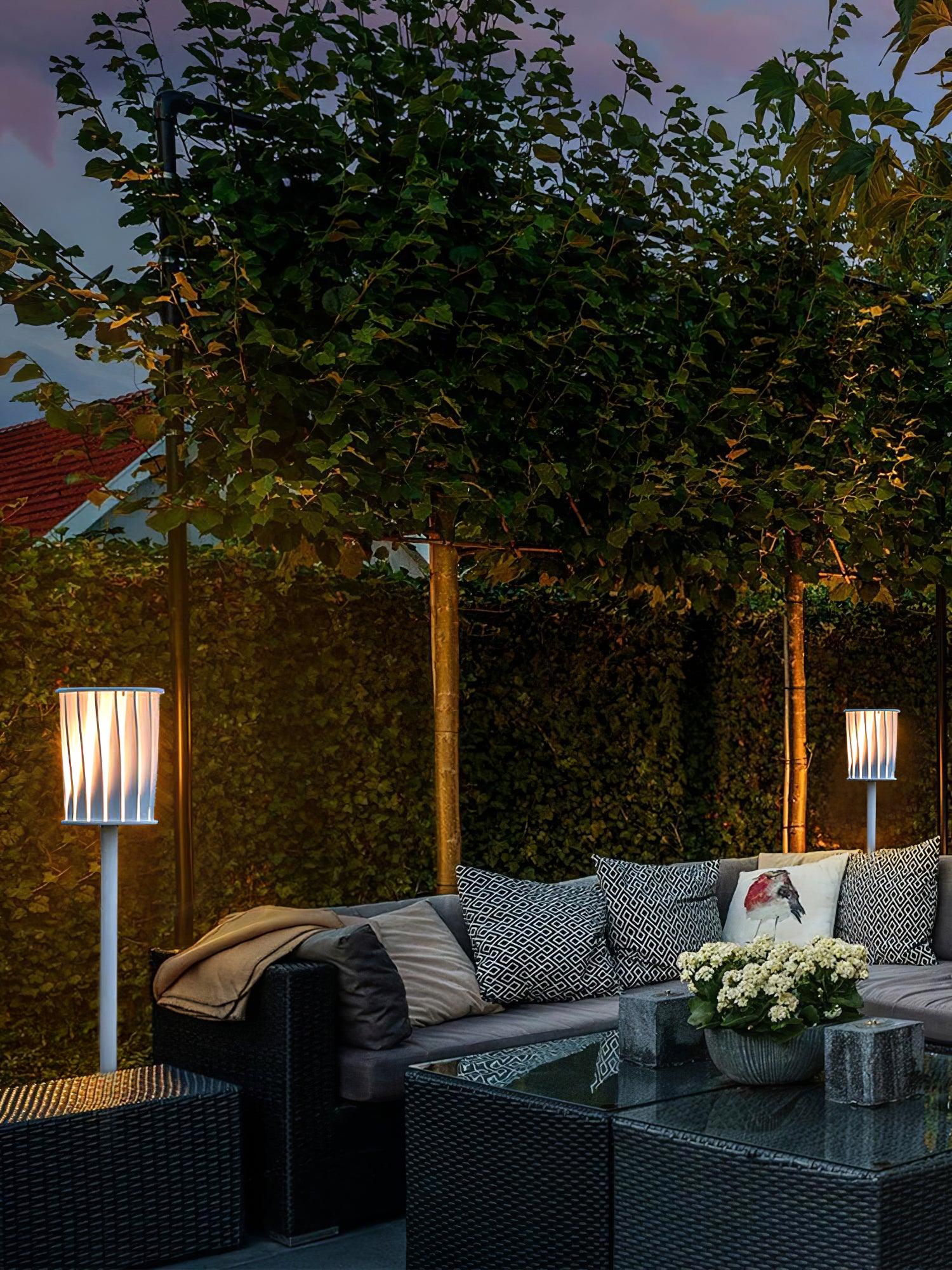White Column Outdoor Light Floor Lamp