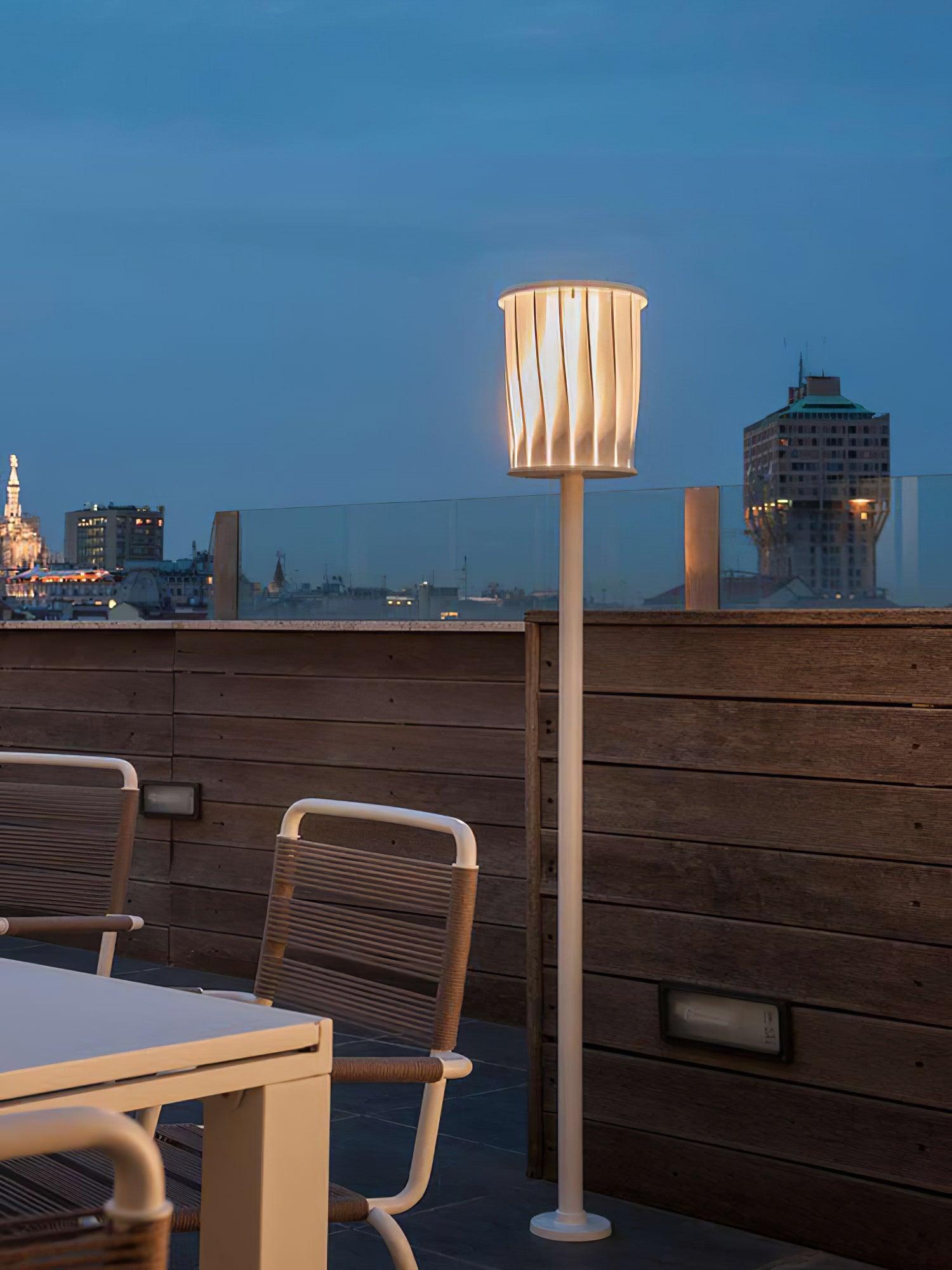 White Column Outdoor Light Floor Lamp