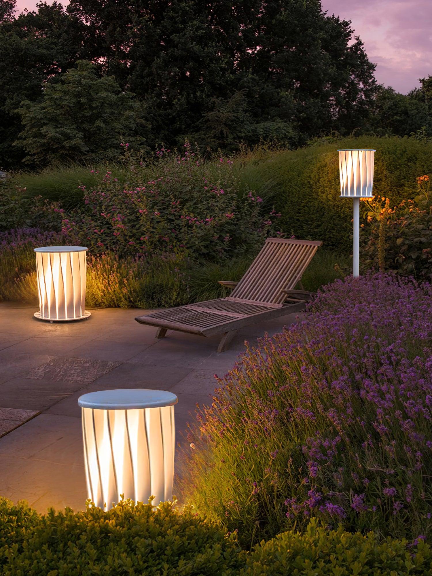 White Column Outdoor Light Floor Lamp