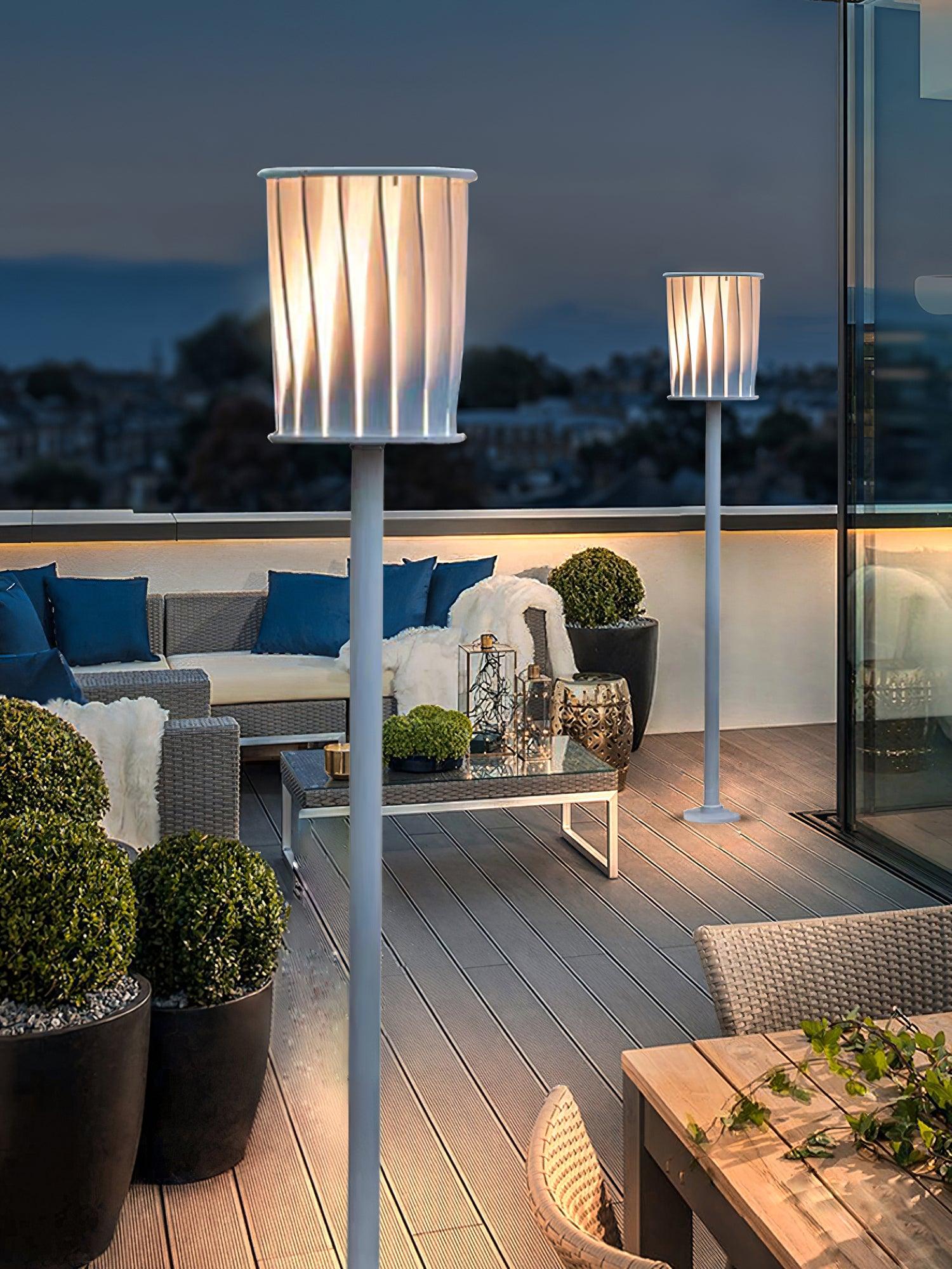 White Column Outdoor Light Floor Lamp