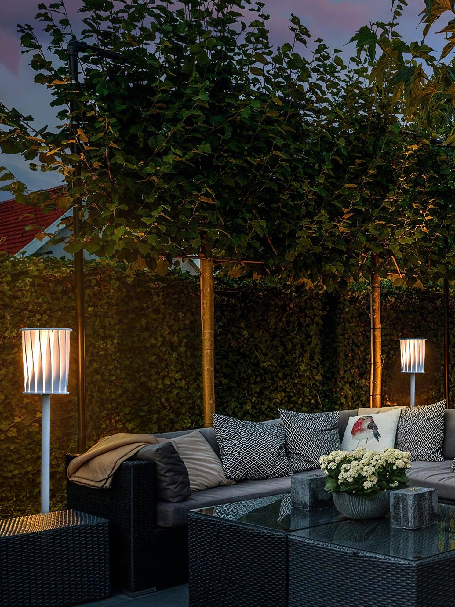 White Column Outdoor Light Floor Lamp
