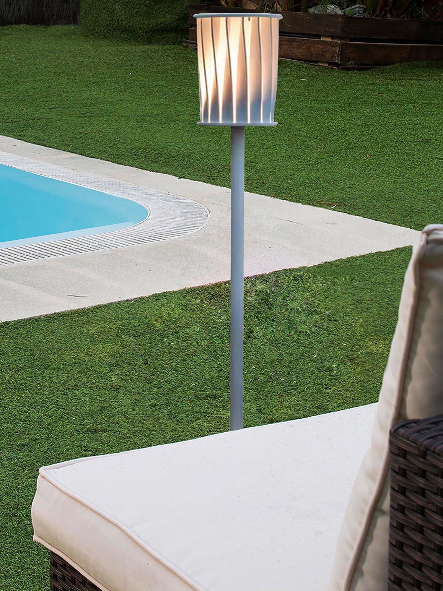 White Column Outdoor Light Floor Lamp