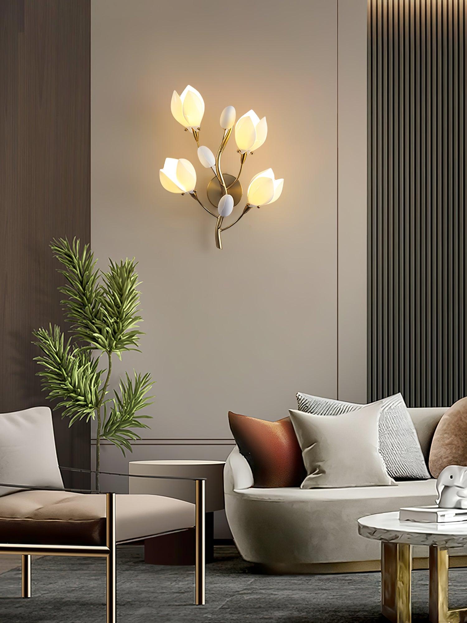 Porcelain Magnolia Wall Lamp 13.8
