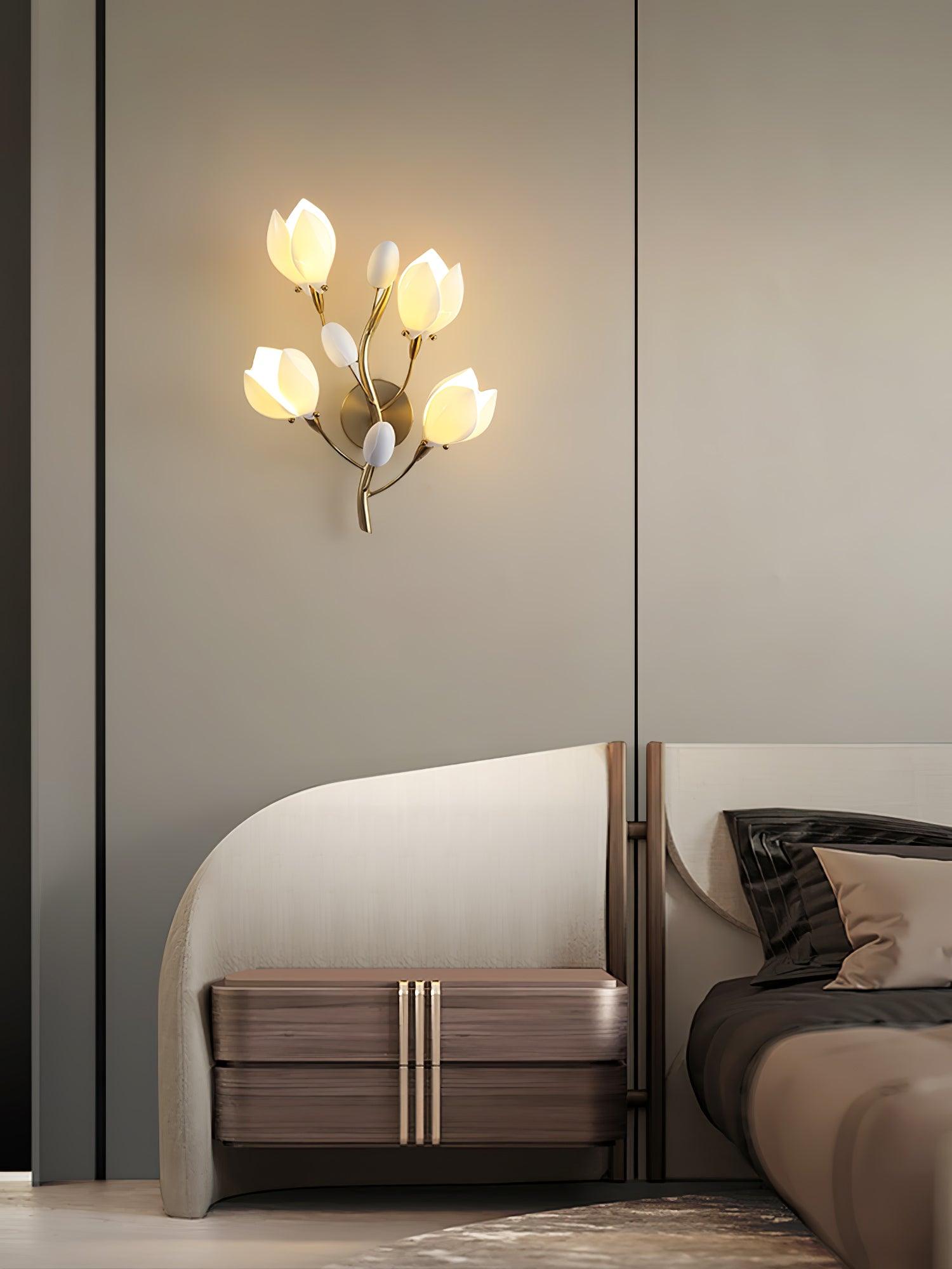 Porcelain Magnolia Wall Lamp 13.8