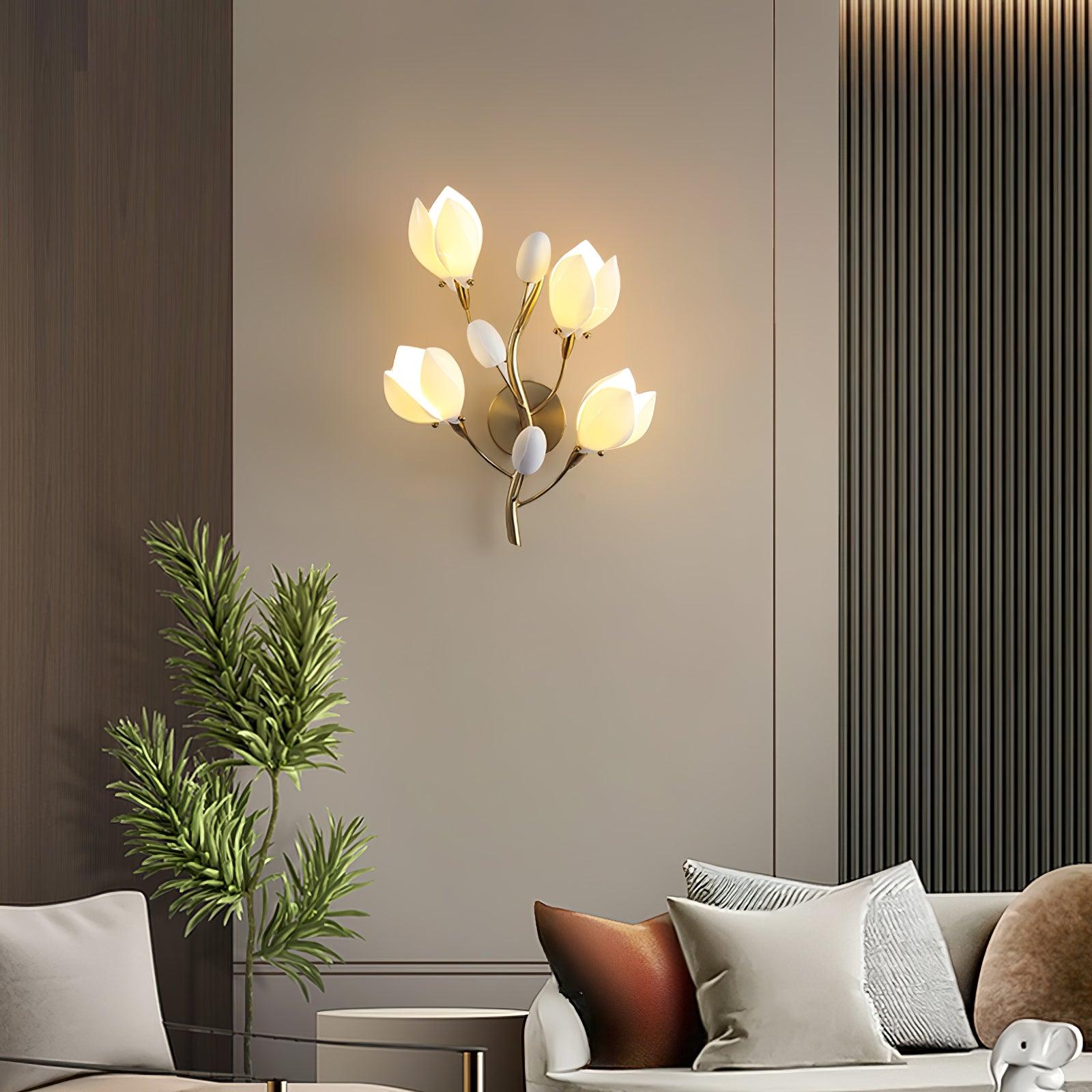 Porcelain Magnolia Wall Lamp 13.8