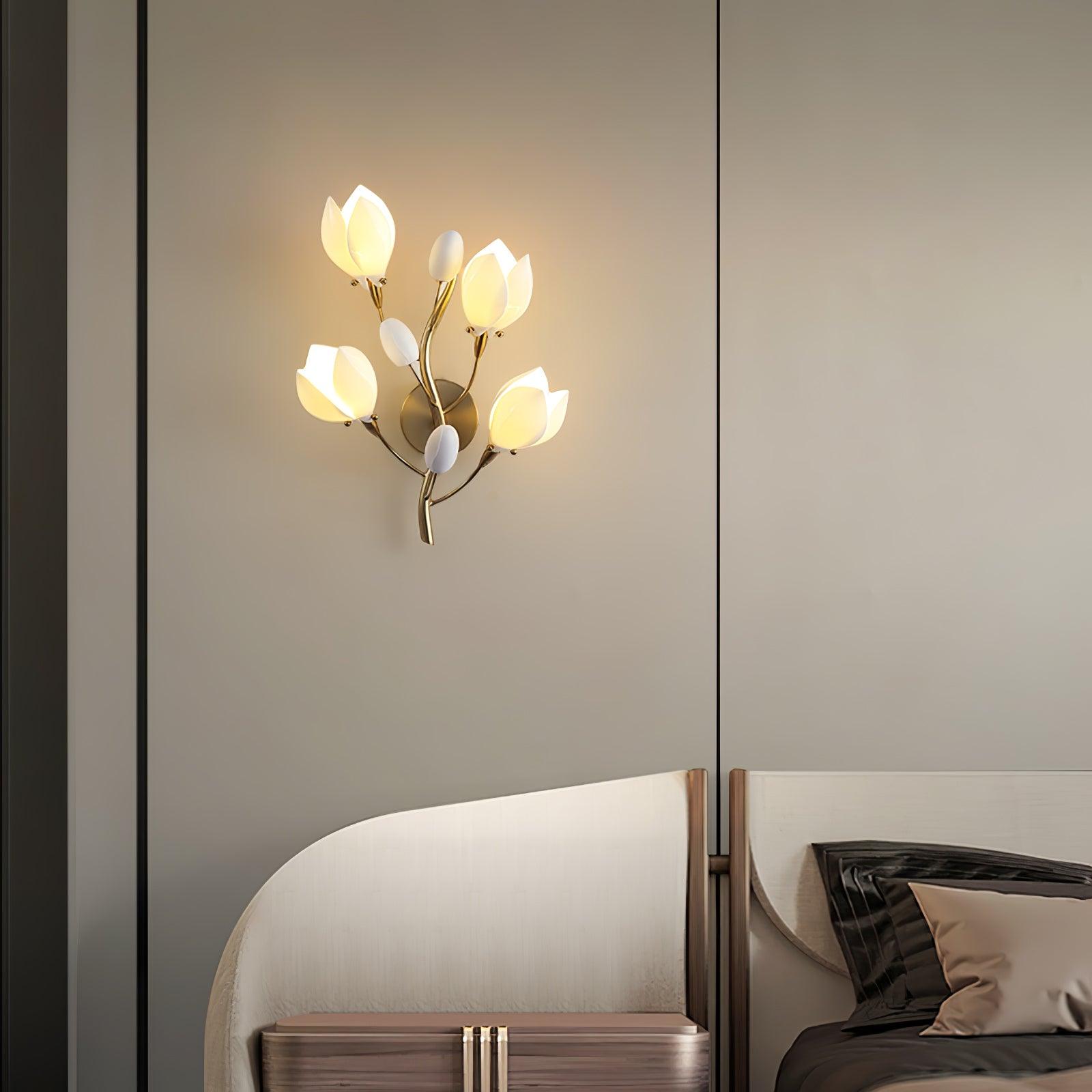 Porcelain Magnolia Wall Lamp 13.8