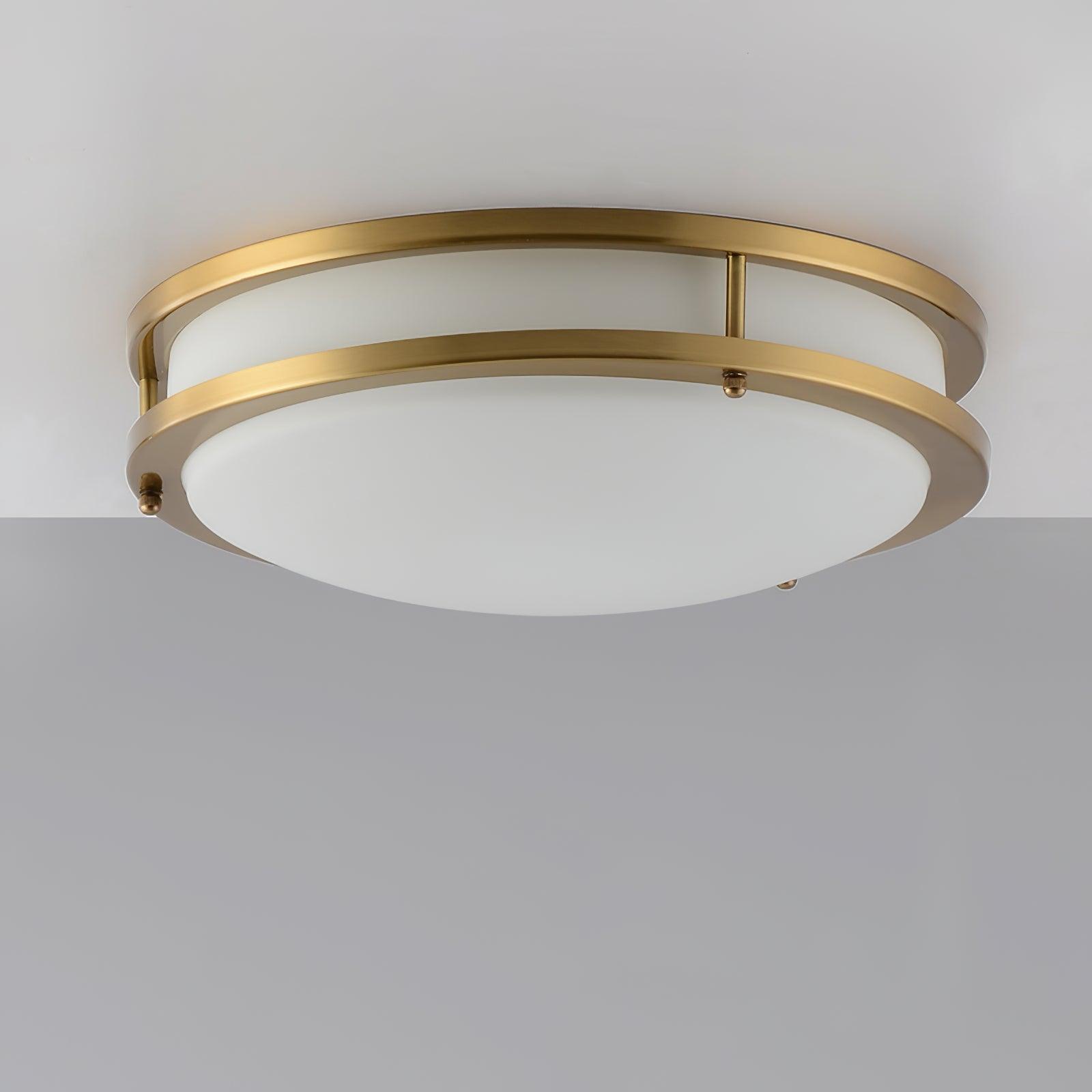 Whittier Natural Brass Flush Ceiling Light