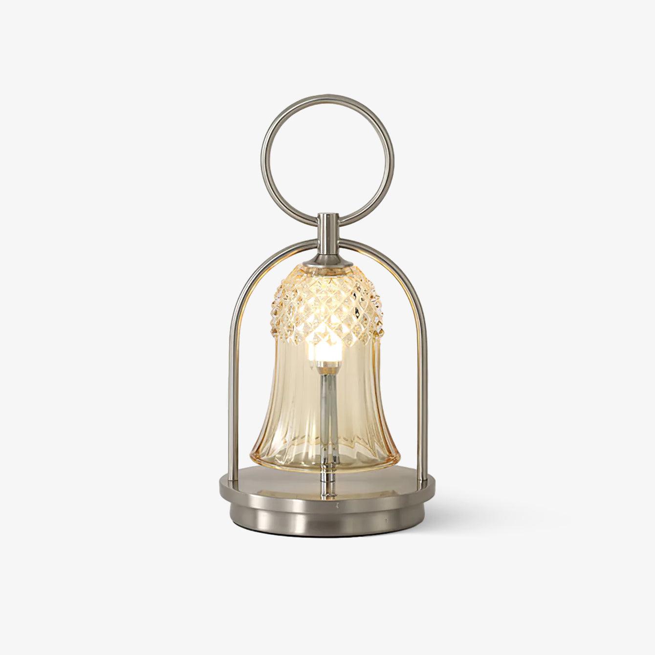 Wind Chime Portable Battery Table Light, Bedside Table Lamp, Glass, ∅ 6.2″ x H 12.5″