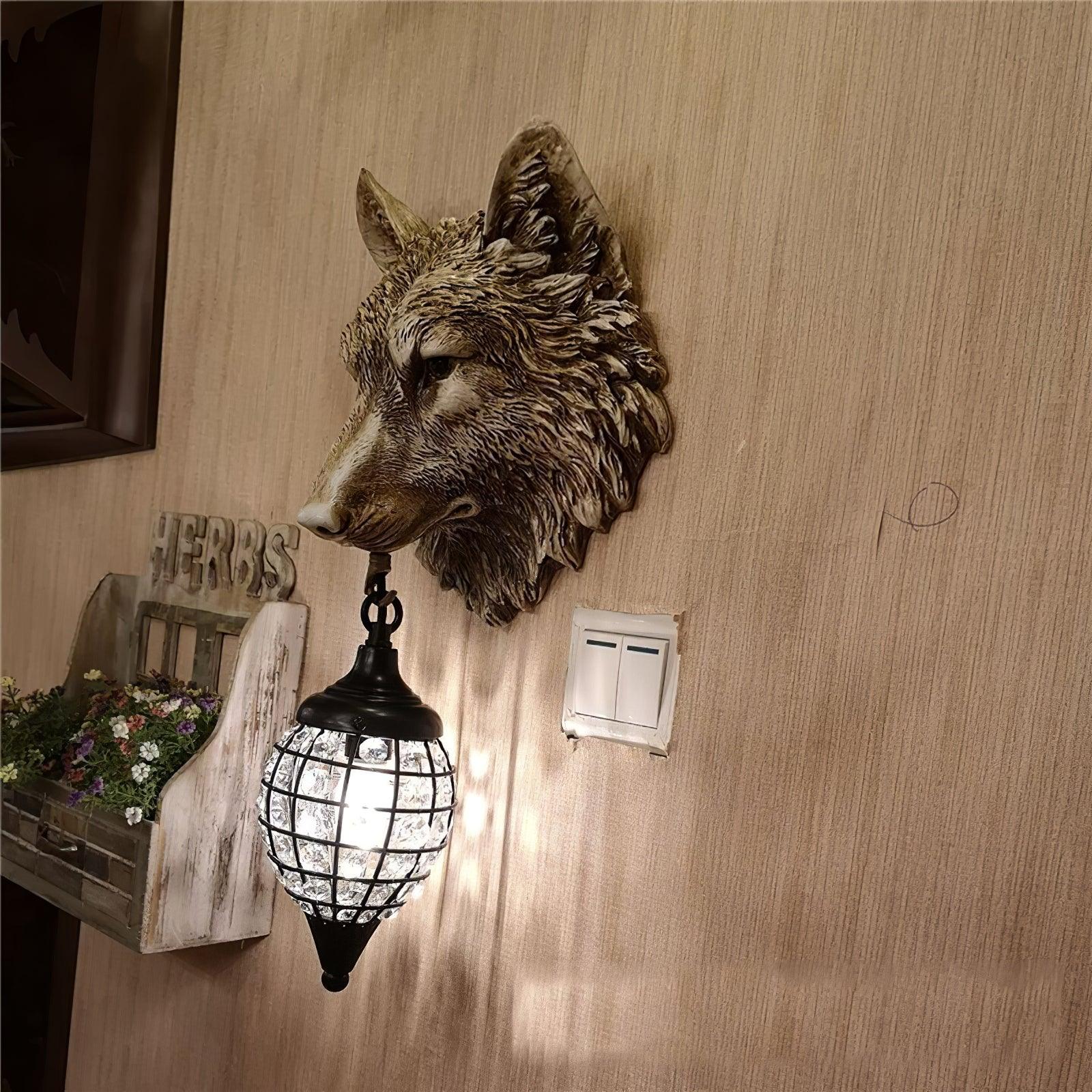 Wolf Head Wall Lamp 10.6