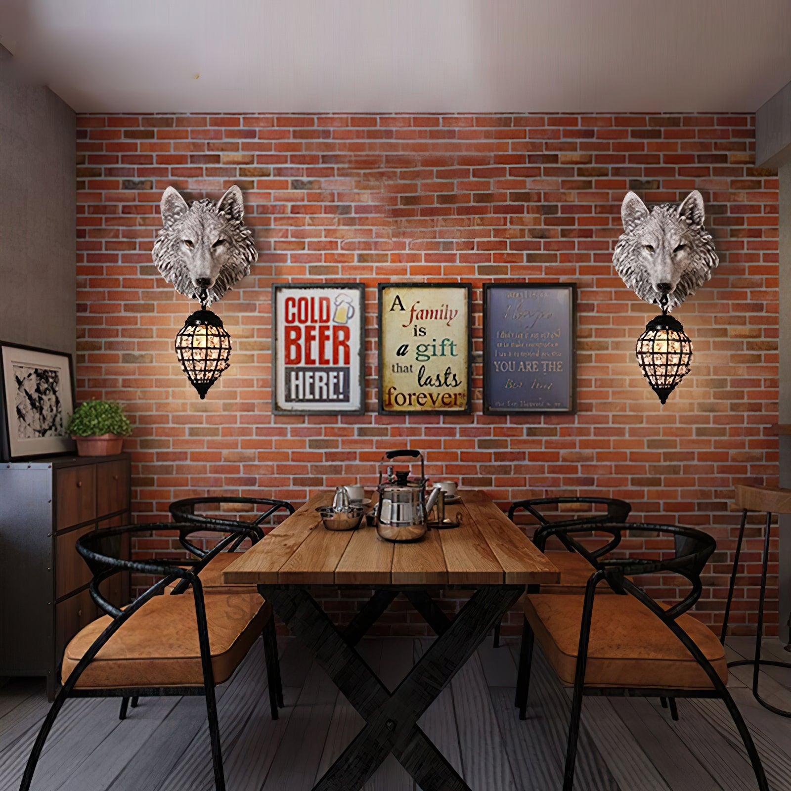Wolf Head Wall Lamp 10.6