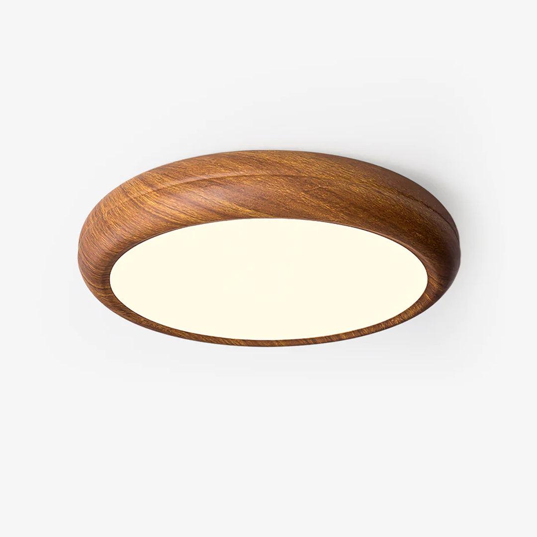 Wood Grain Round Overhead Light Ceiling Lamp
