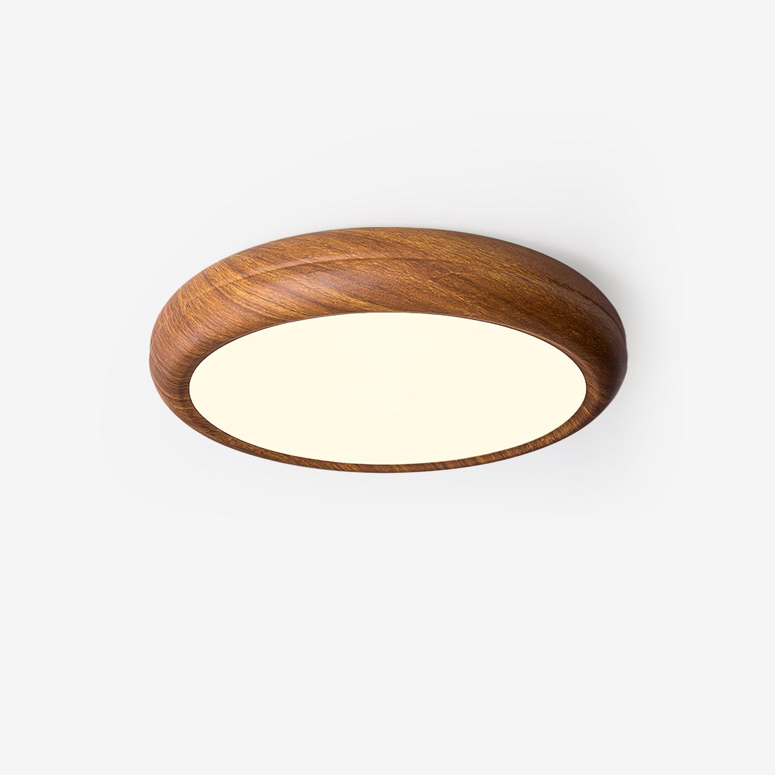 Wood Grain Round Overhead Light Ceiling Lamp