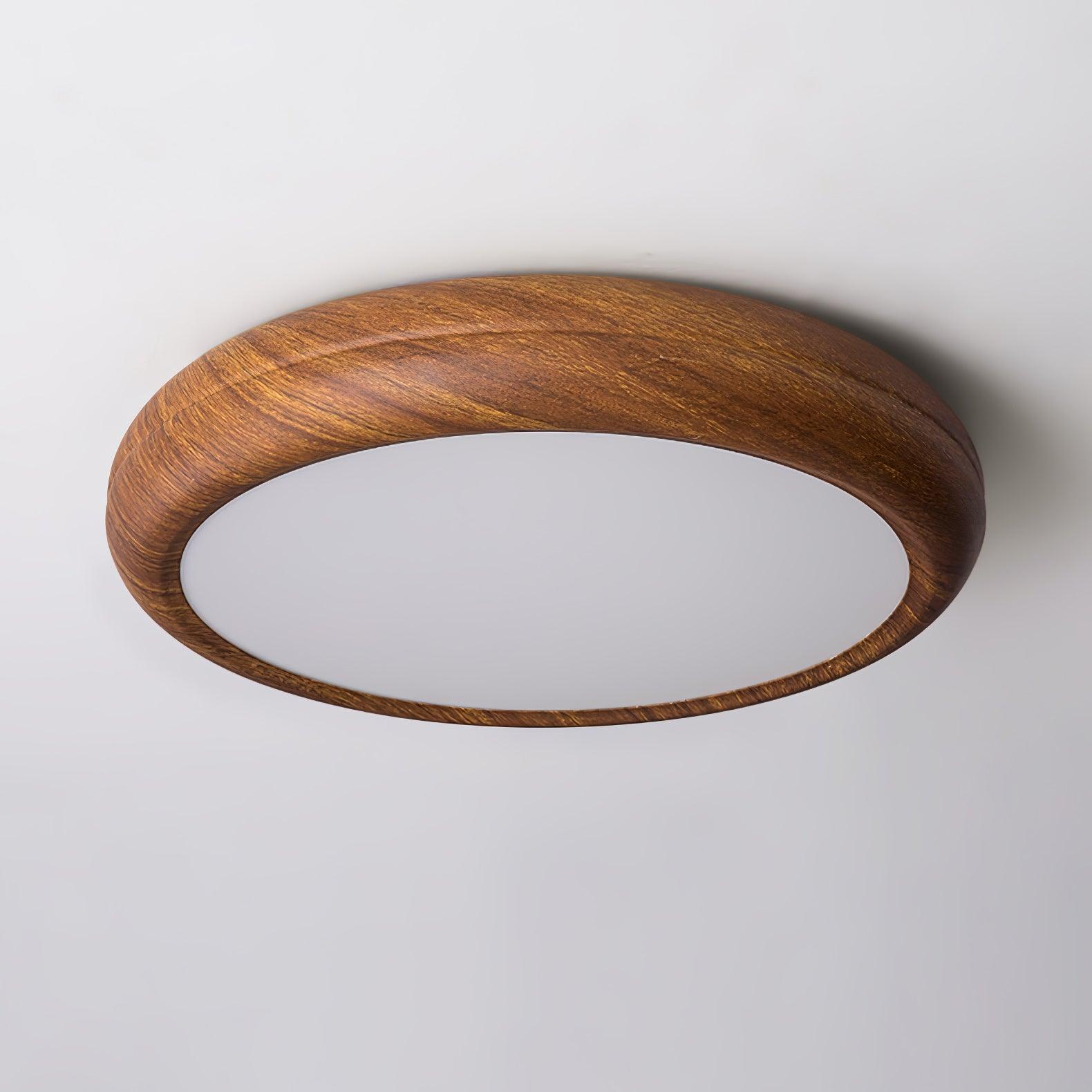 Wood Grain Round Overhead Light Ceiling Lamp