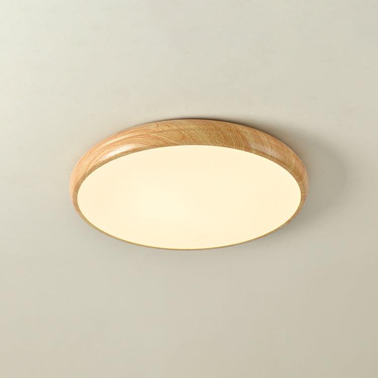 Wood Grain Round Overhead Light Ceiling Lamp