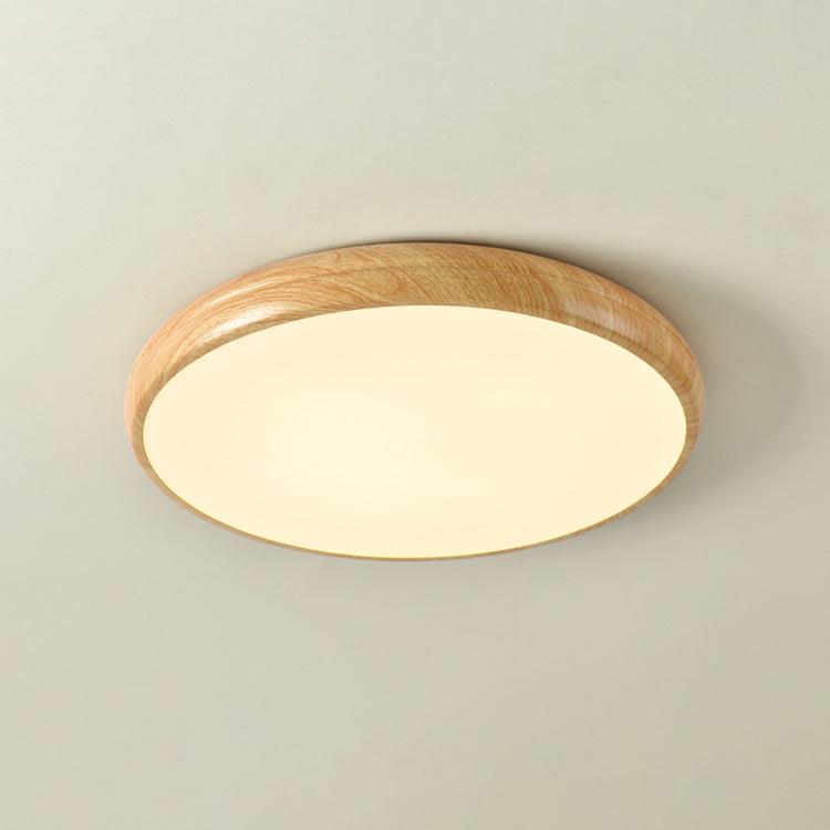 Wood Grain Round Overhead Light Ceiling Lamp