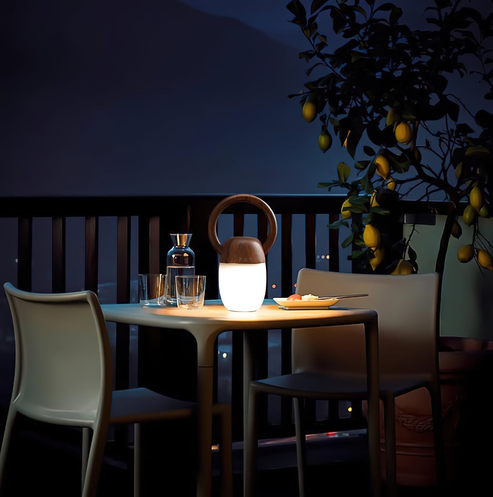 Wood Language Table Lamp 7.9