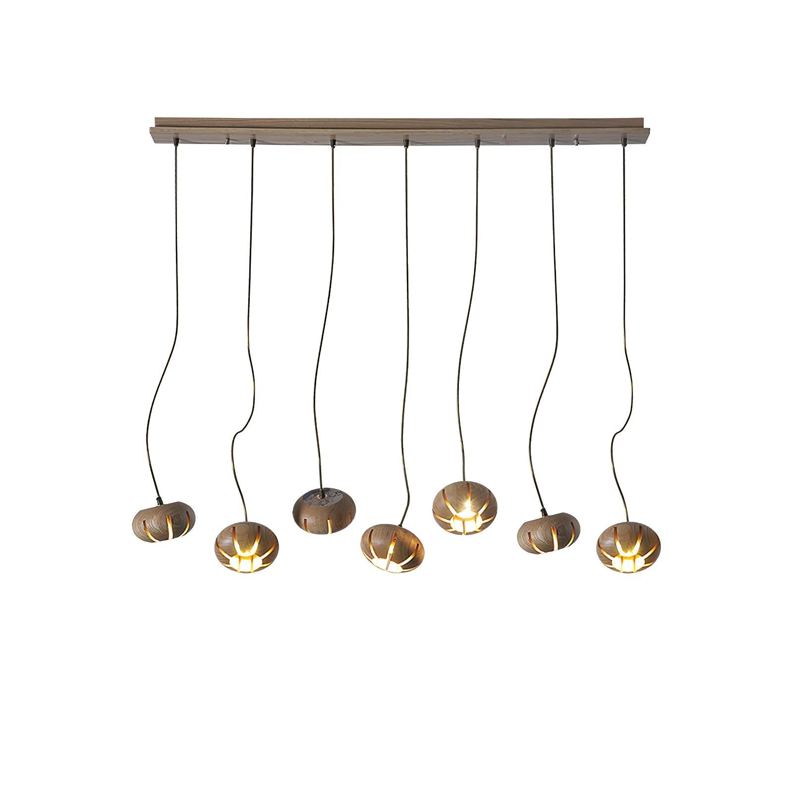 Wood Pumpkin Cluster Chandelier
