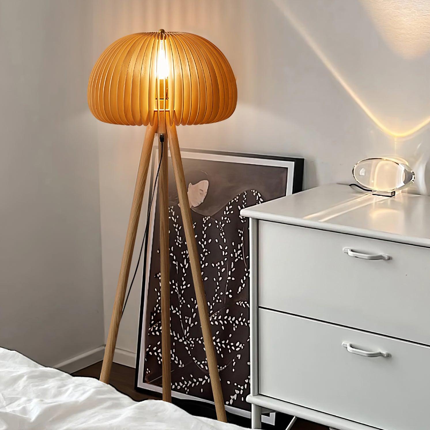 Wooden Pumpkin Floor Lamp detail view 3