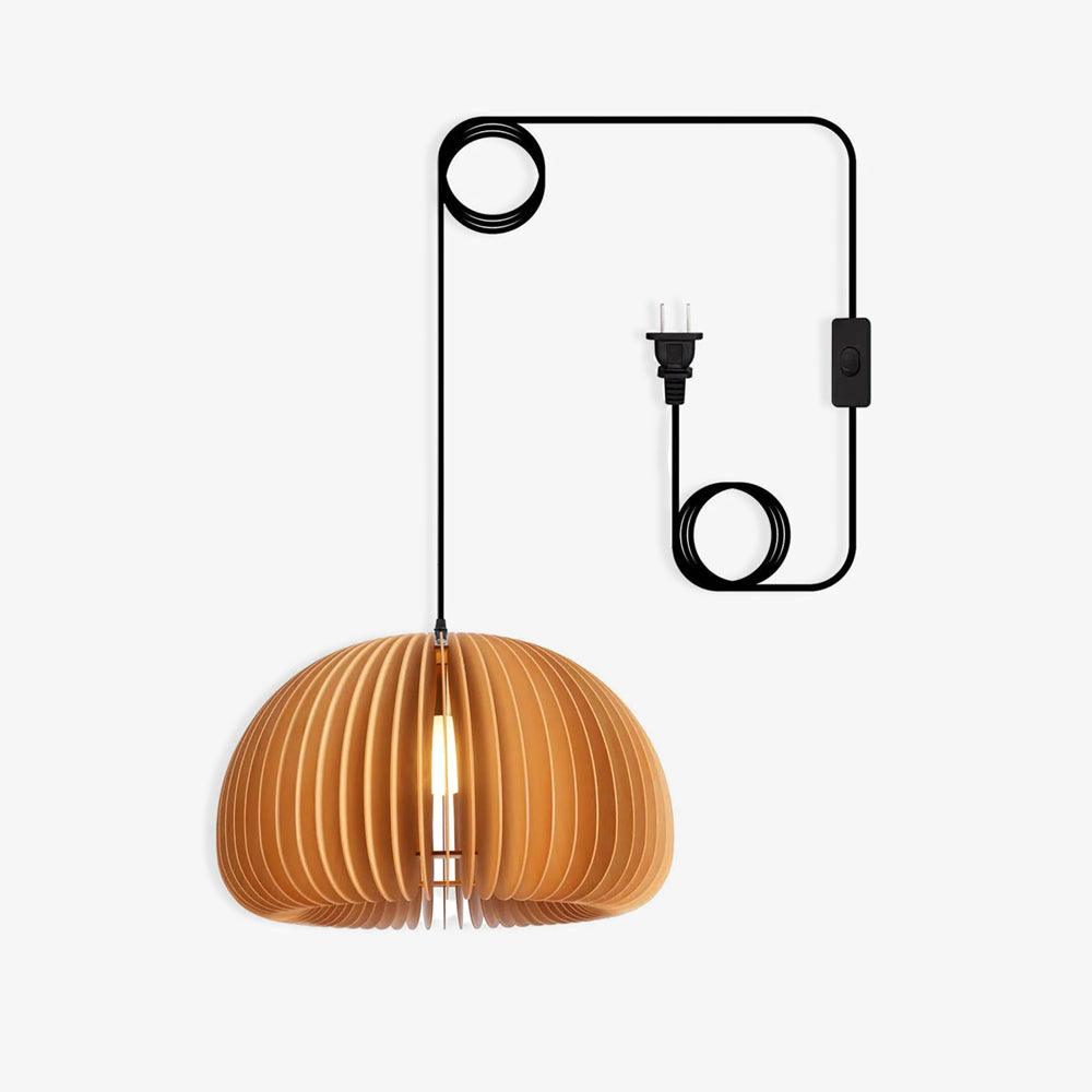 Wooden Pumpkin Swag Lights Pendant Light