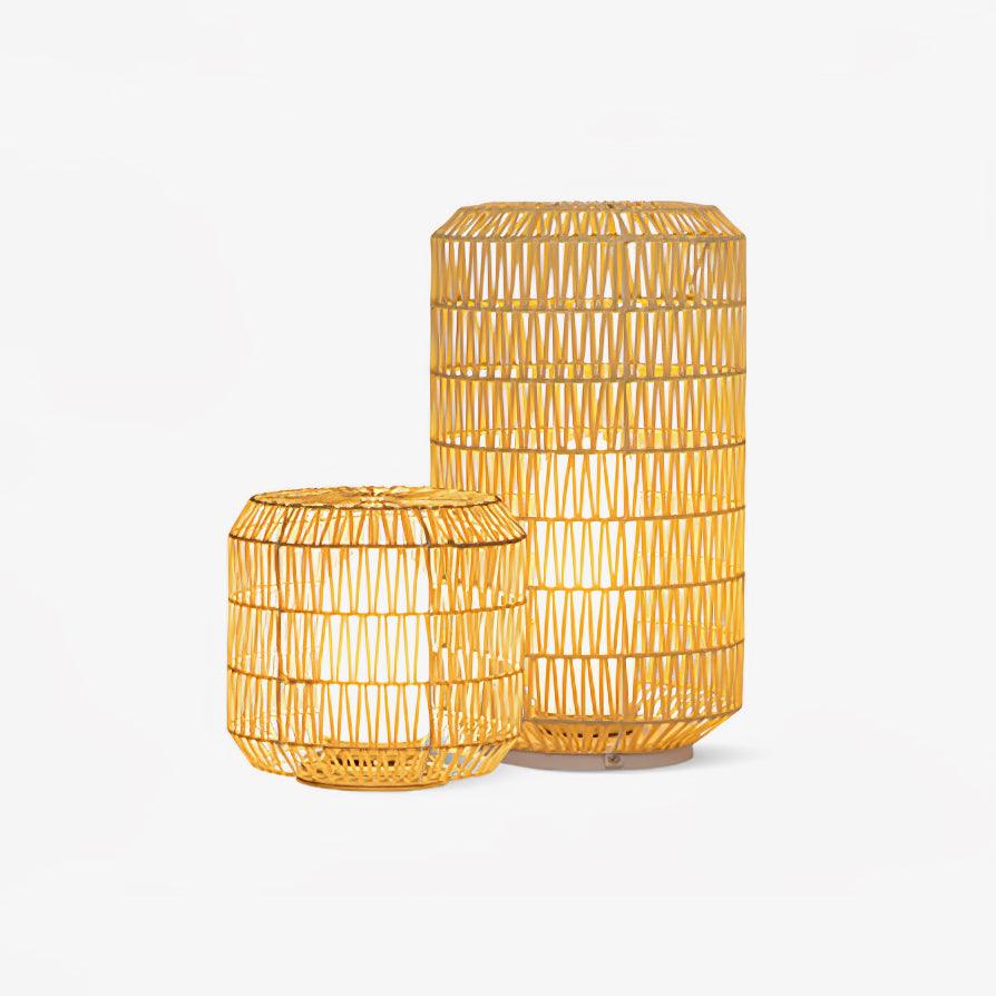 Woven Rattan Outdoor Lamp End Table