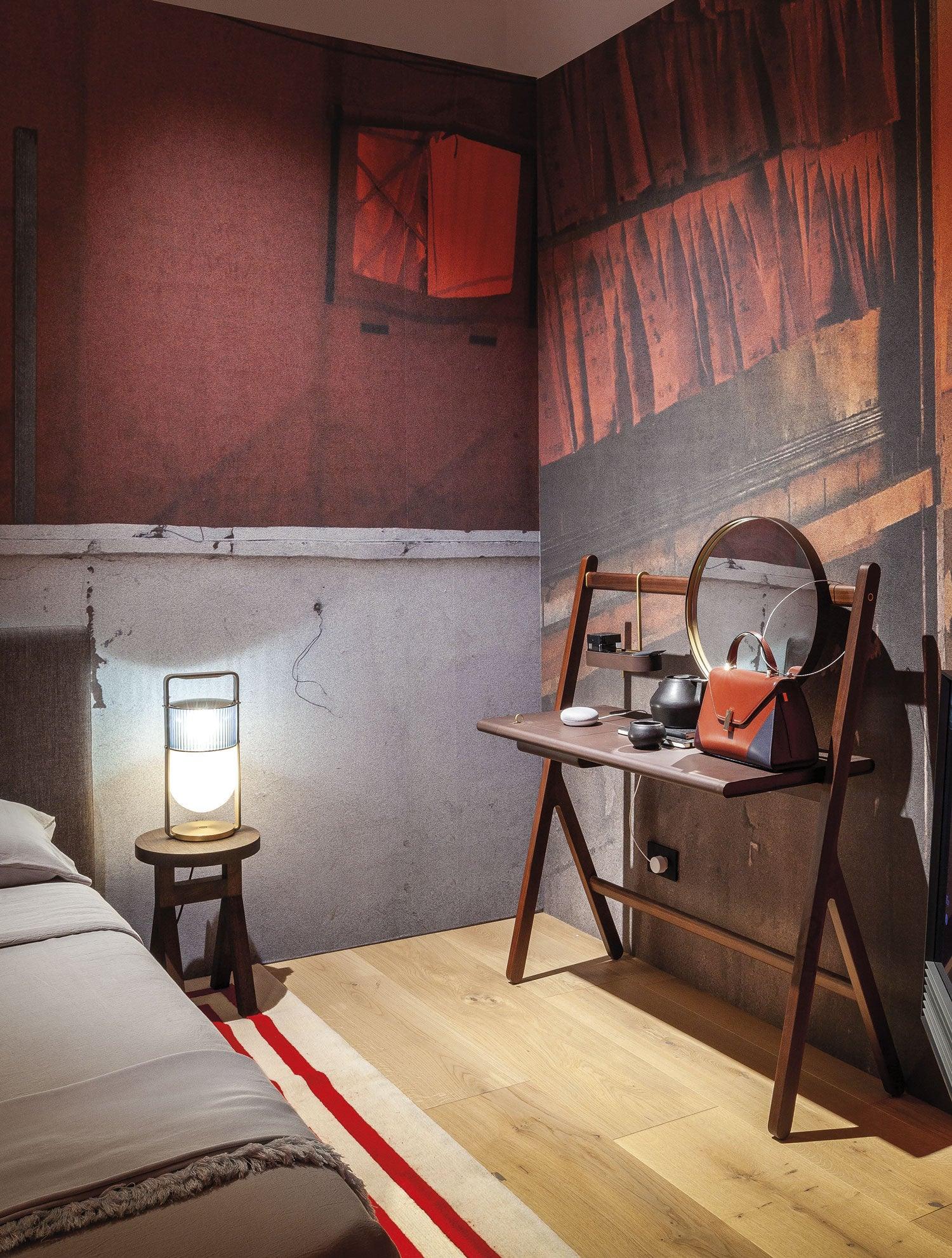 Close-up angle of Xi Side Table Lamp showing form and material detail