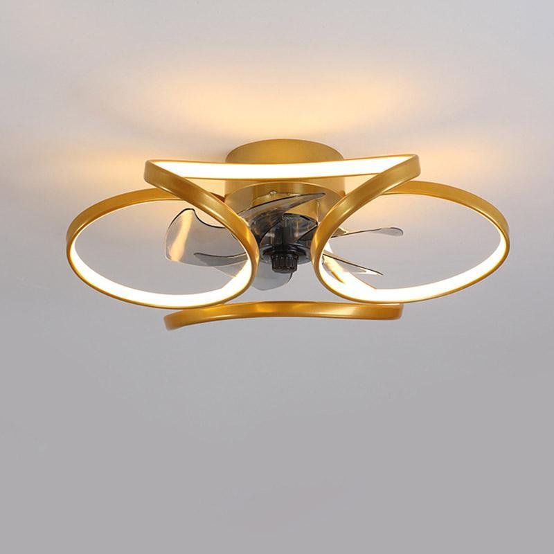 Flower LED Flush Mount Ceiling Fan Lights with Remote
