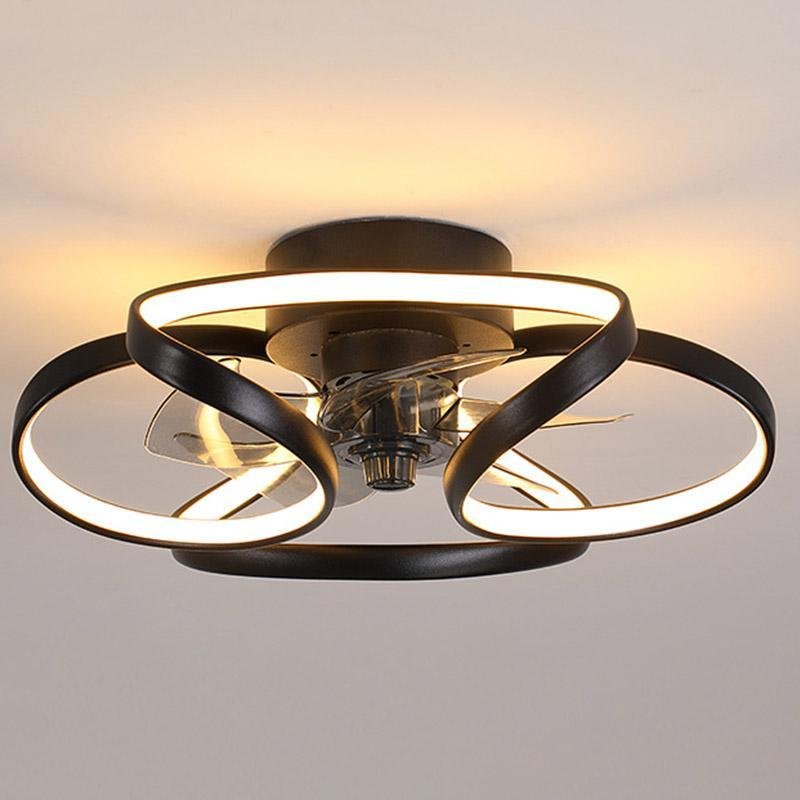 Flower LED Flush Mount Ceiling Fan Lights with Remote