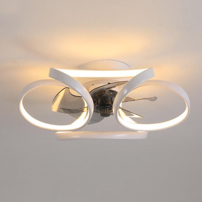 Flower LED Flush Mount Ceiling Fan Lights with Remote