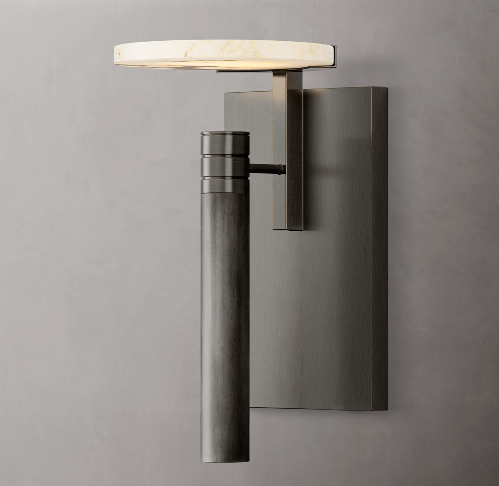 M└lange Disc Wall Light, Bathroom Wall Sconce, 6"W x 8"H