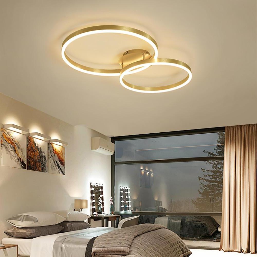 2 Circle Gold Flush Mount Light Ceiling Light 2 Lights