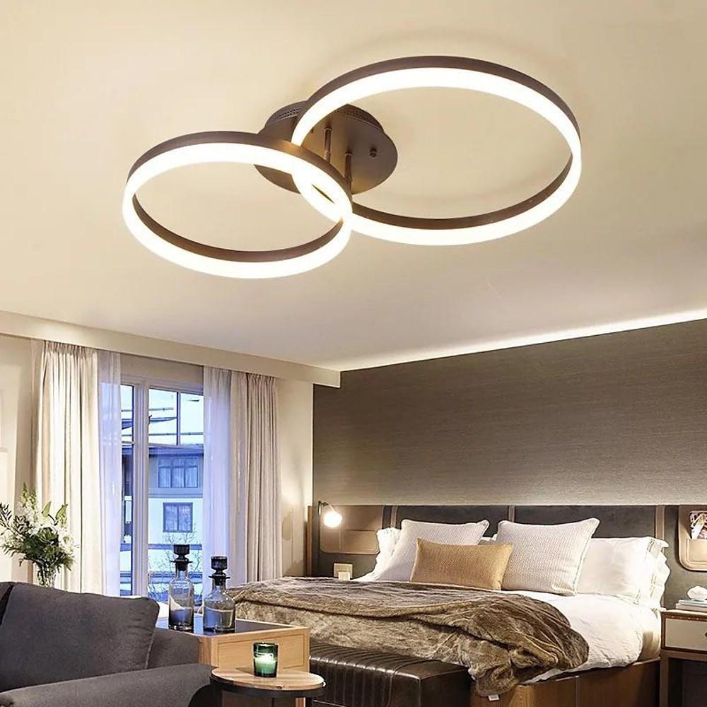 2 Circle Gold Flush Mount Light Ceiling Light 2 Lights