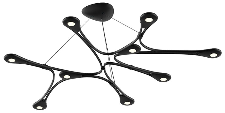 Abstraction LED Satin Black Chandelier