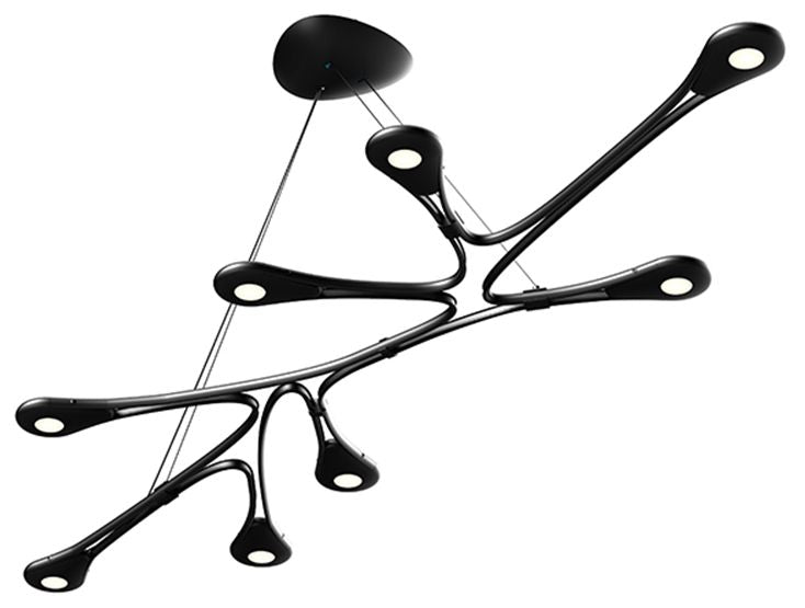 Abstraction Linear LED Satin Black Chandelier