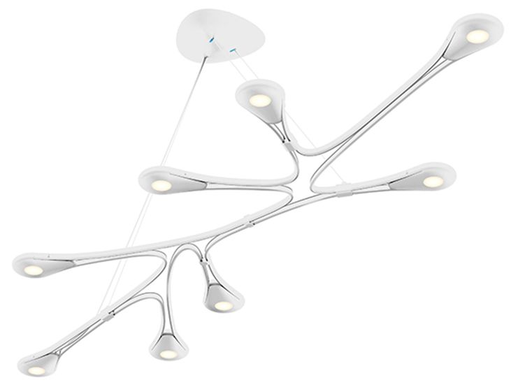 Abstraction Linear LED Satin White Chandelier