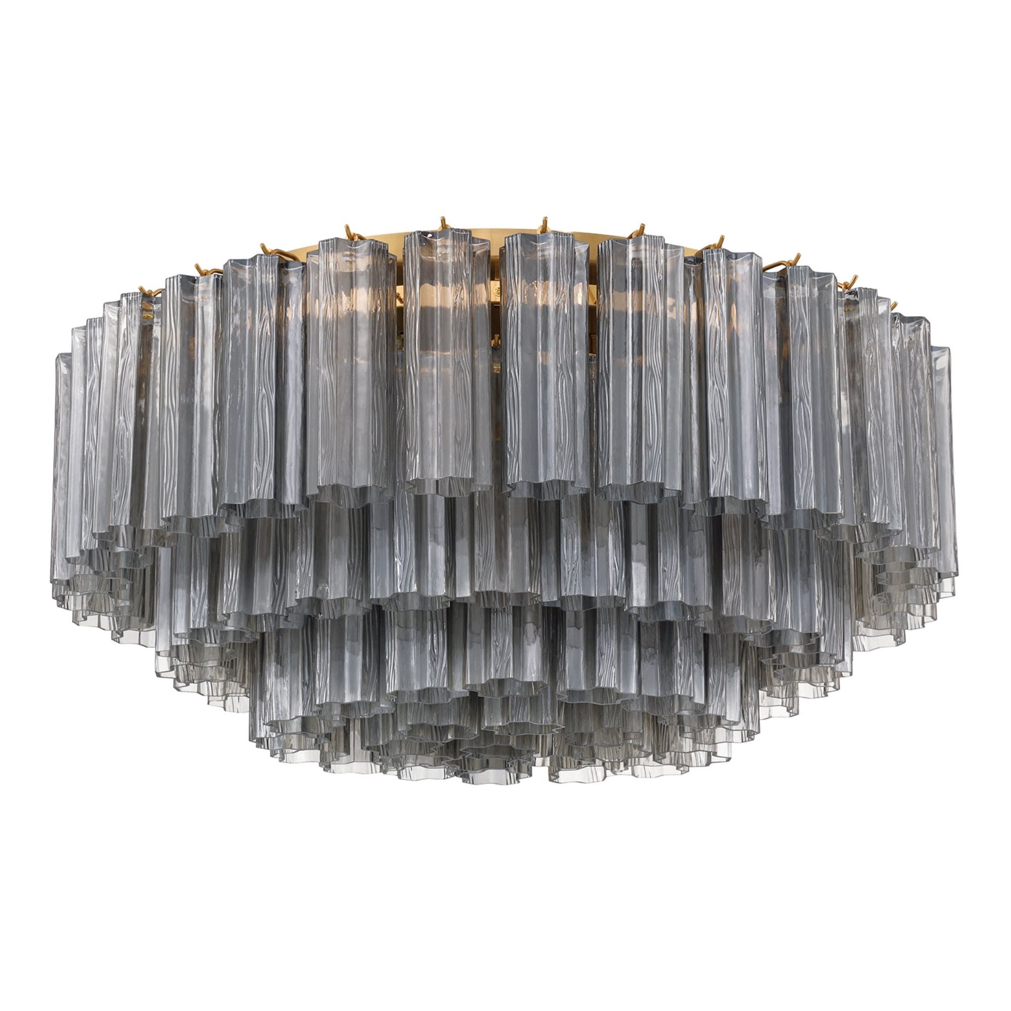 Addis 32-Inch Aged Brass Flush Mount Gray