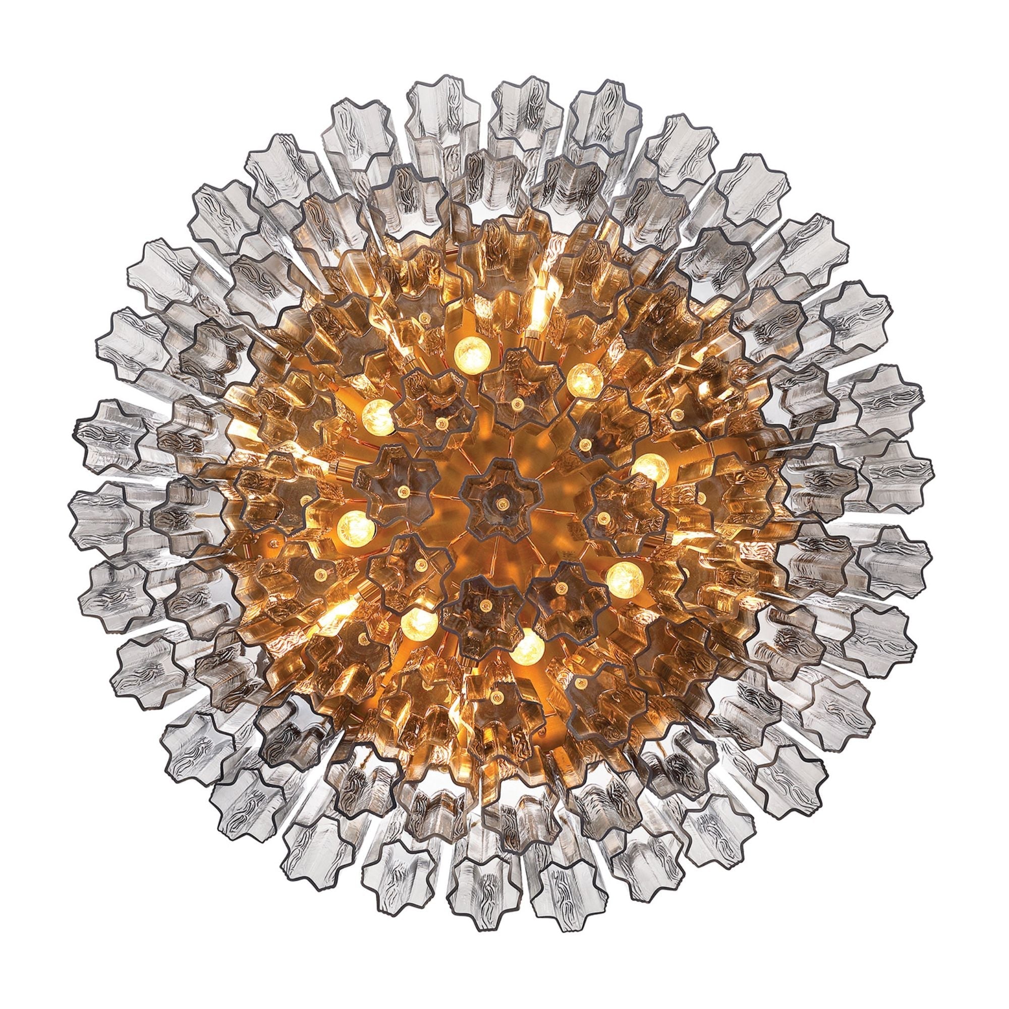 Addis 32-Inch Aged Brass Flush Mount Gray