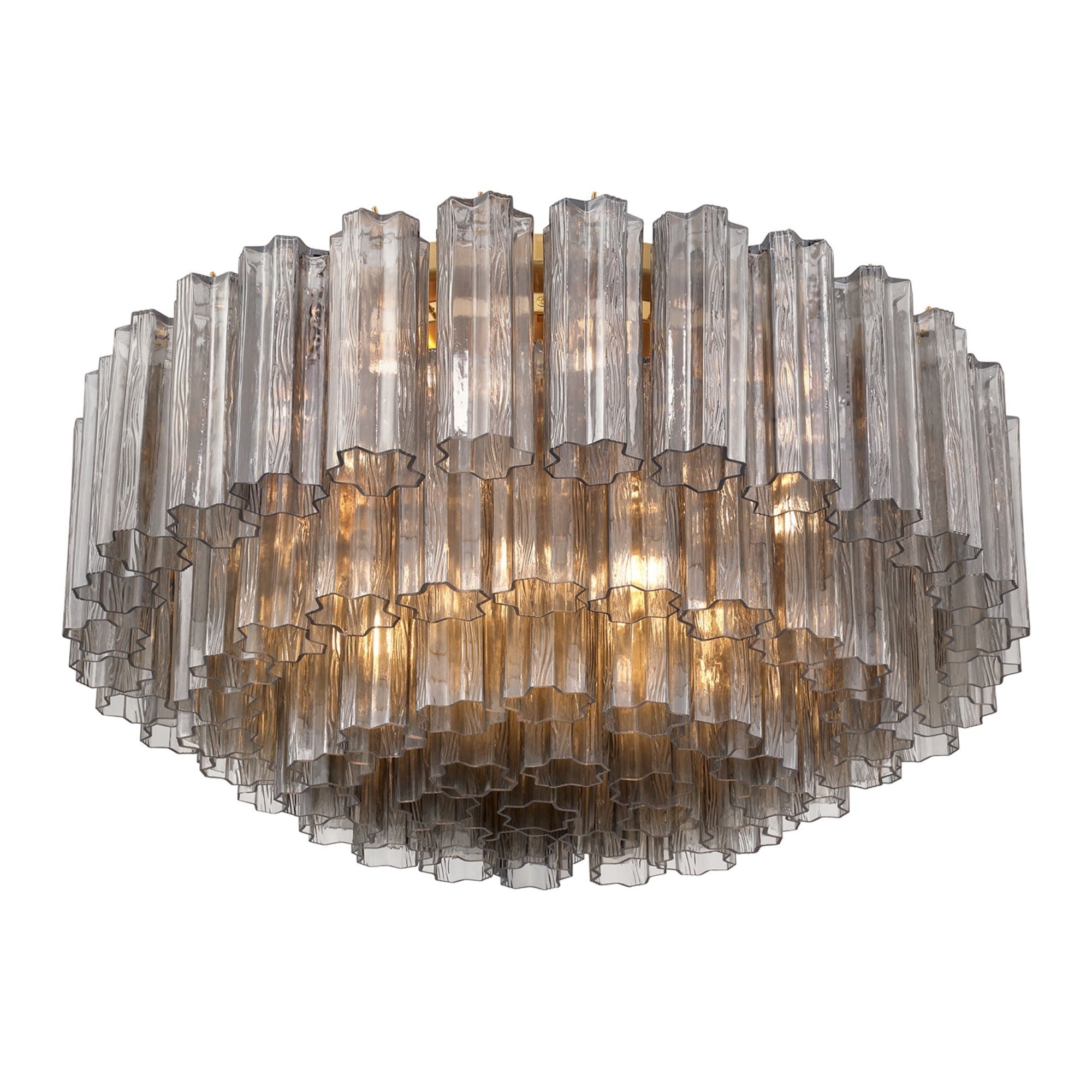 Addis 32-Inch Aged Brass Flush Mount Gray
