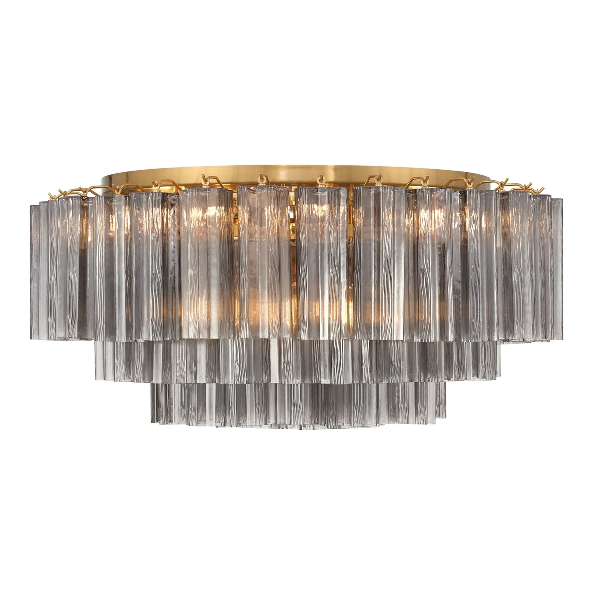Addis 32-Inch Aged Brass Flush Mount Gray
