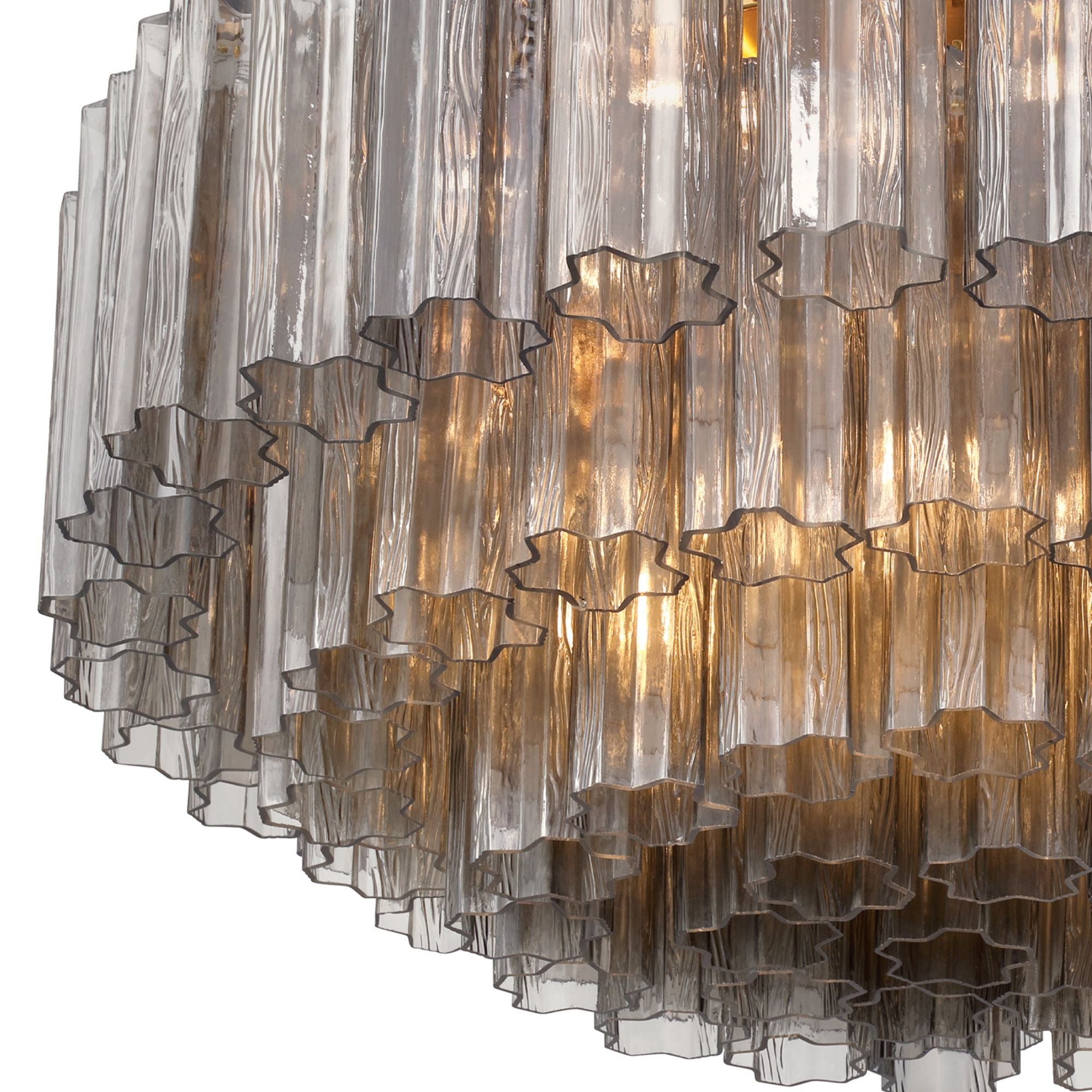Addis 32-Inch Aged Brass Flush Mount Gray