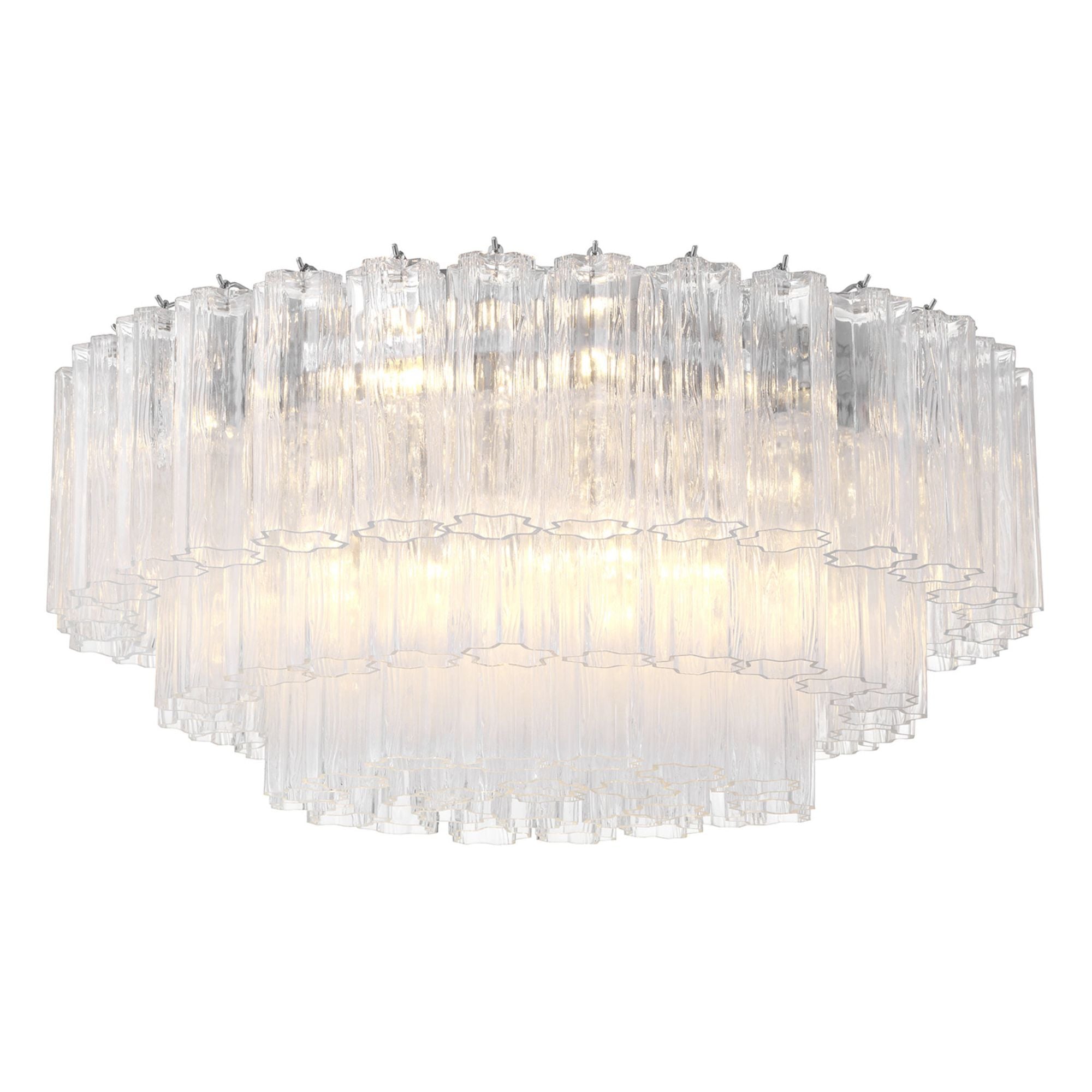 Addis 32-Inch Polished Chrome Flush Mount Clear