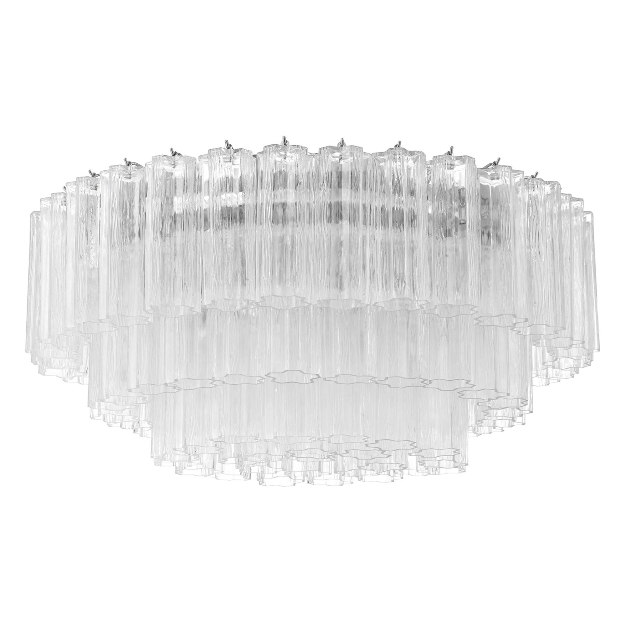 Addis 32-Inch Polished Chrome Flush Mount Clear