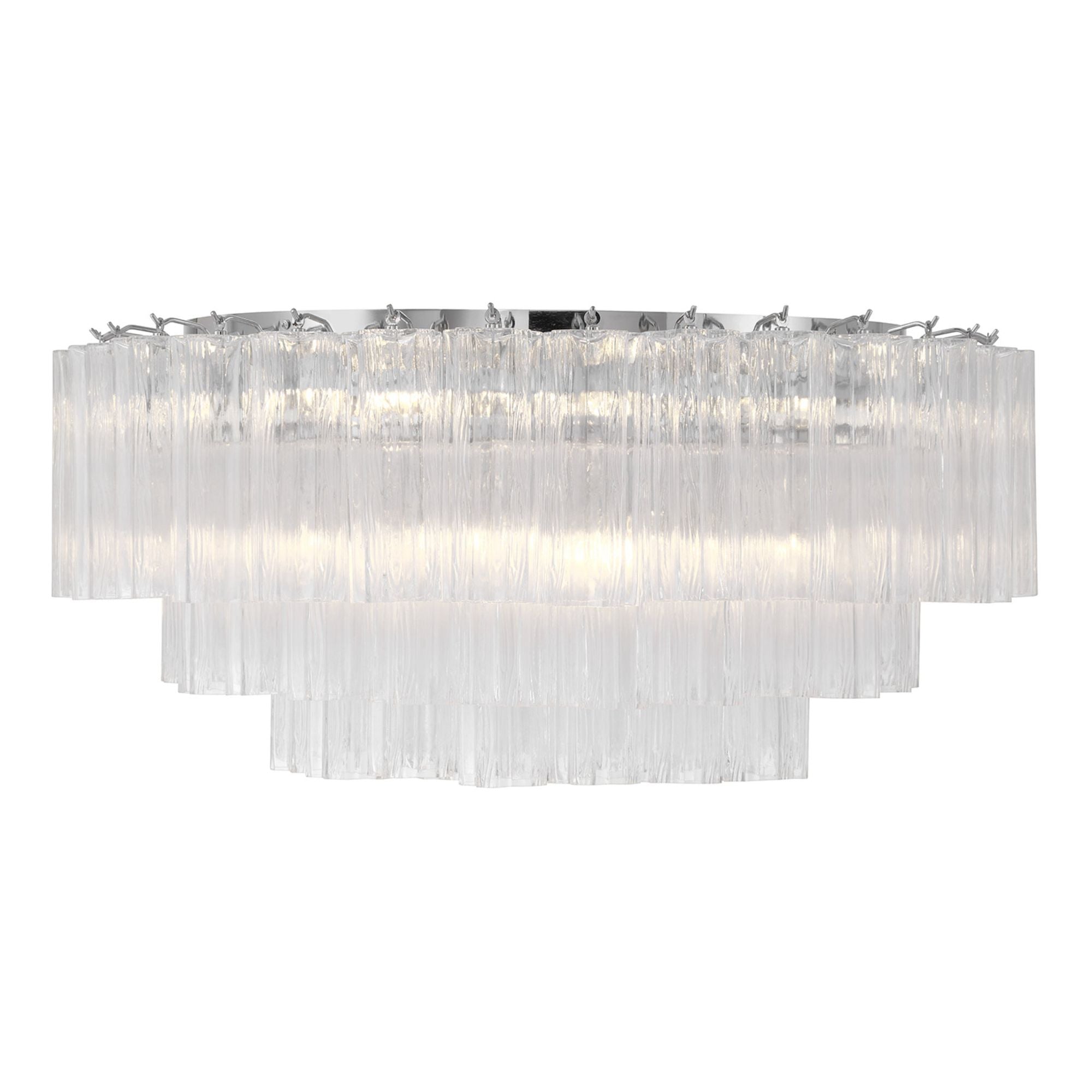 Addis 32-Inch Polished Chrome Flush Mount Clear