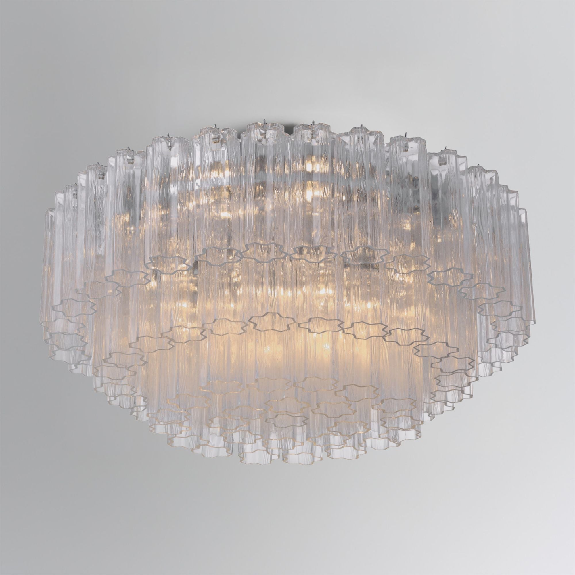 Addis 32-Inch Polished Chrome Flush Mount Clear
