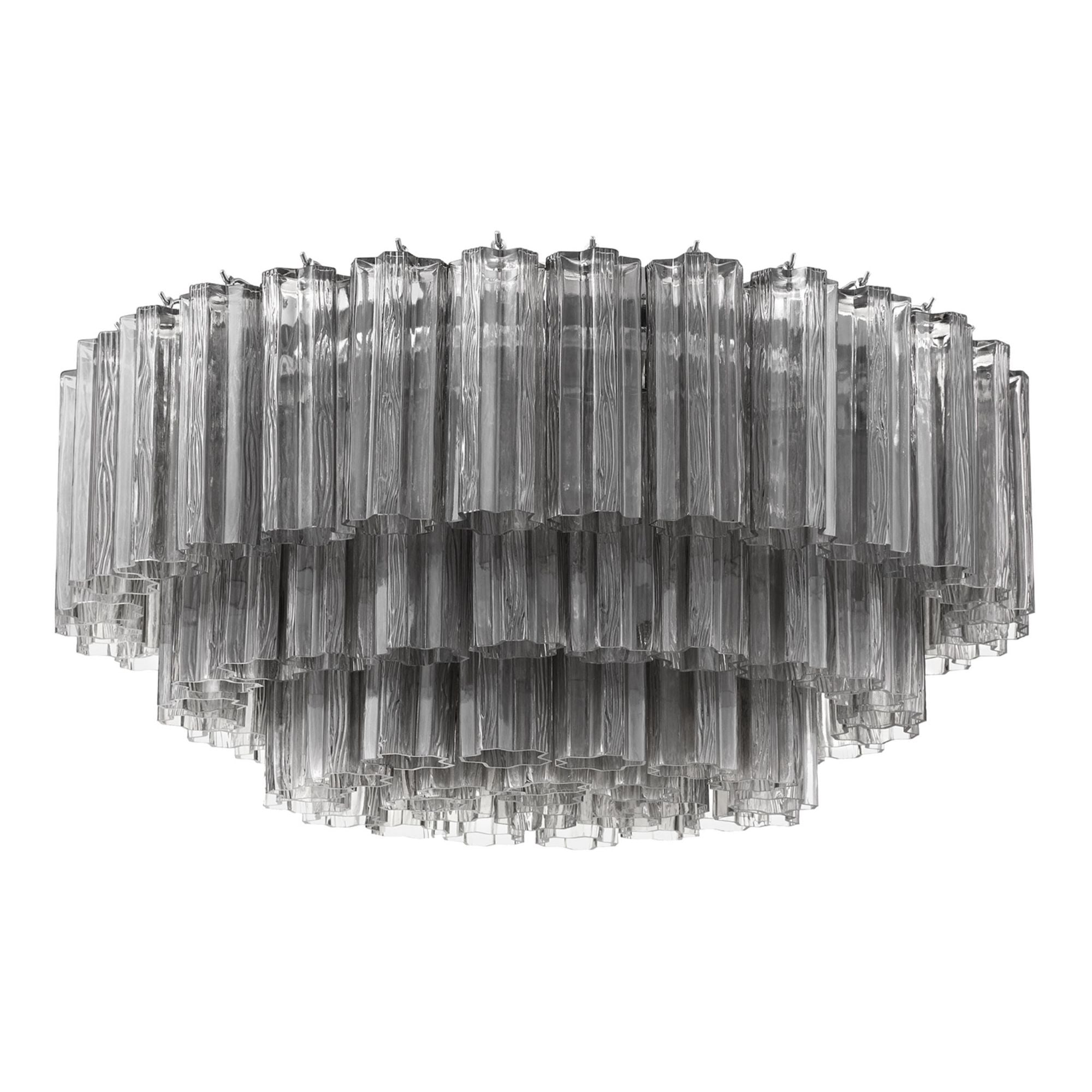 Addis 32-Inch Polished Chrome Flush Mount Gray