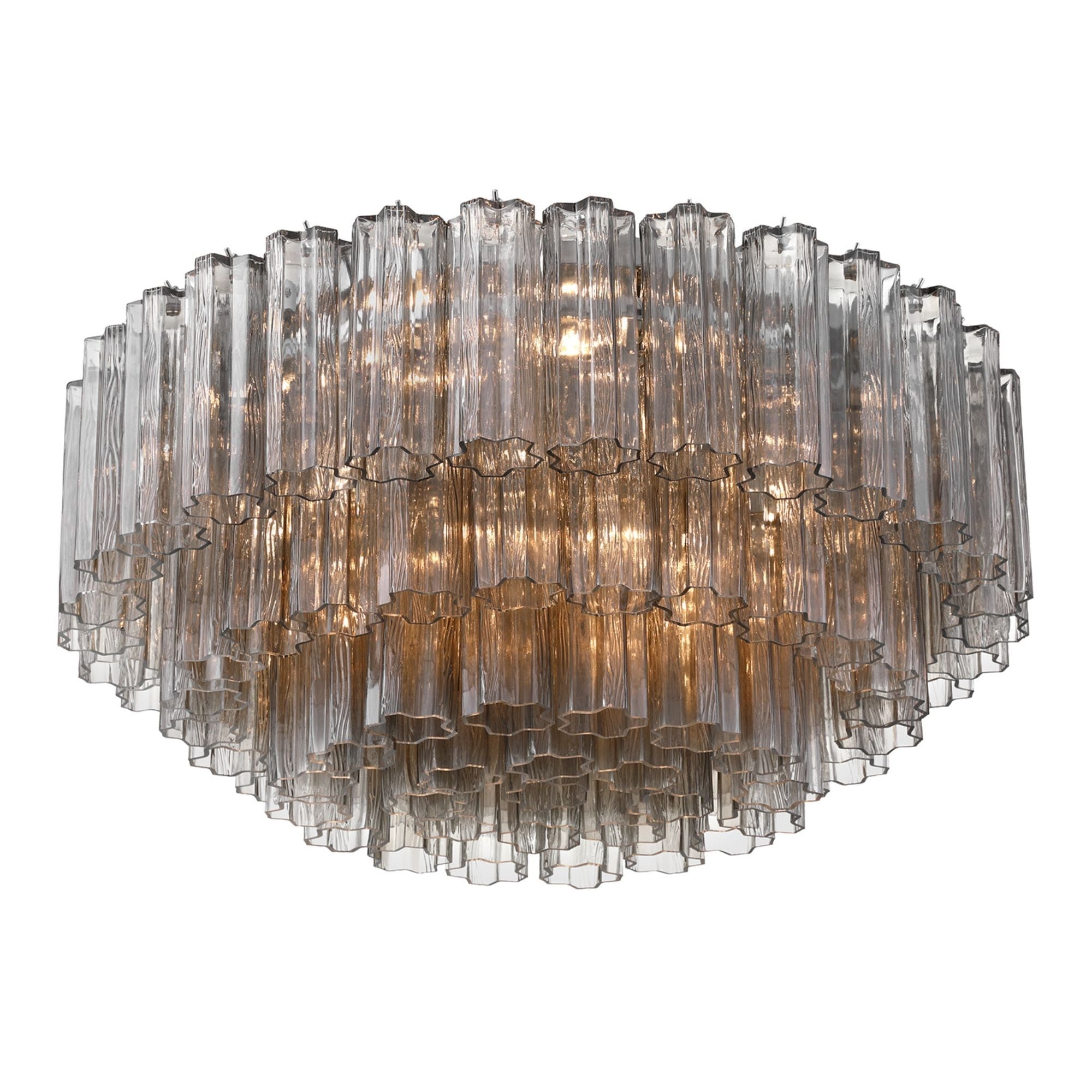 Addis 32-Inch Polished Chrome Flush Mount Gray